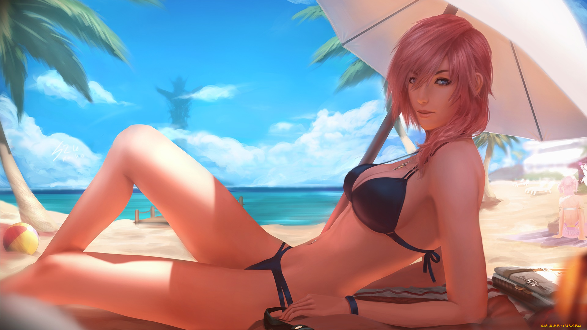 видео, игры, final, fantasy, xiii, девушка, фон, взгляд