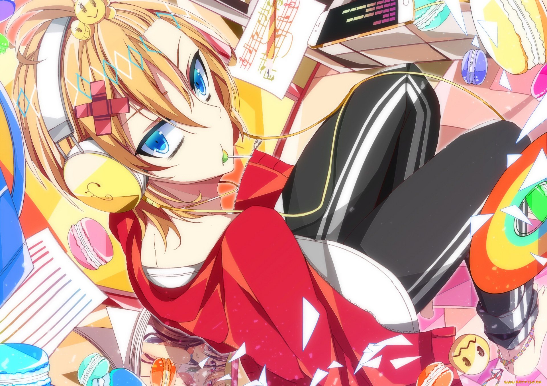 аниме, vocaloid, фон, взгляд, девушка