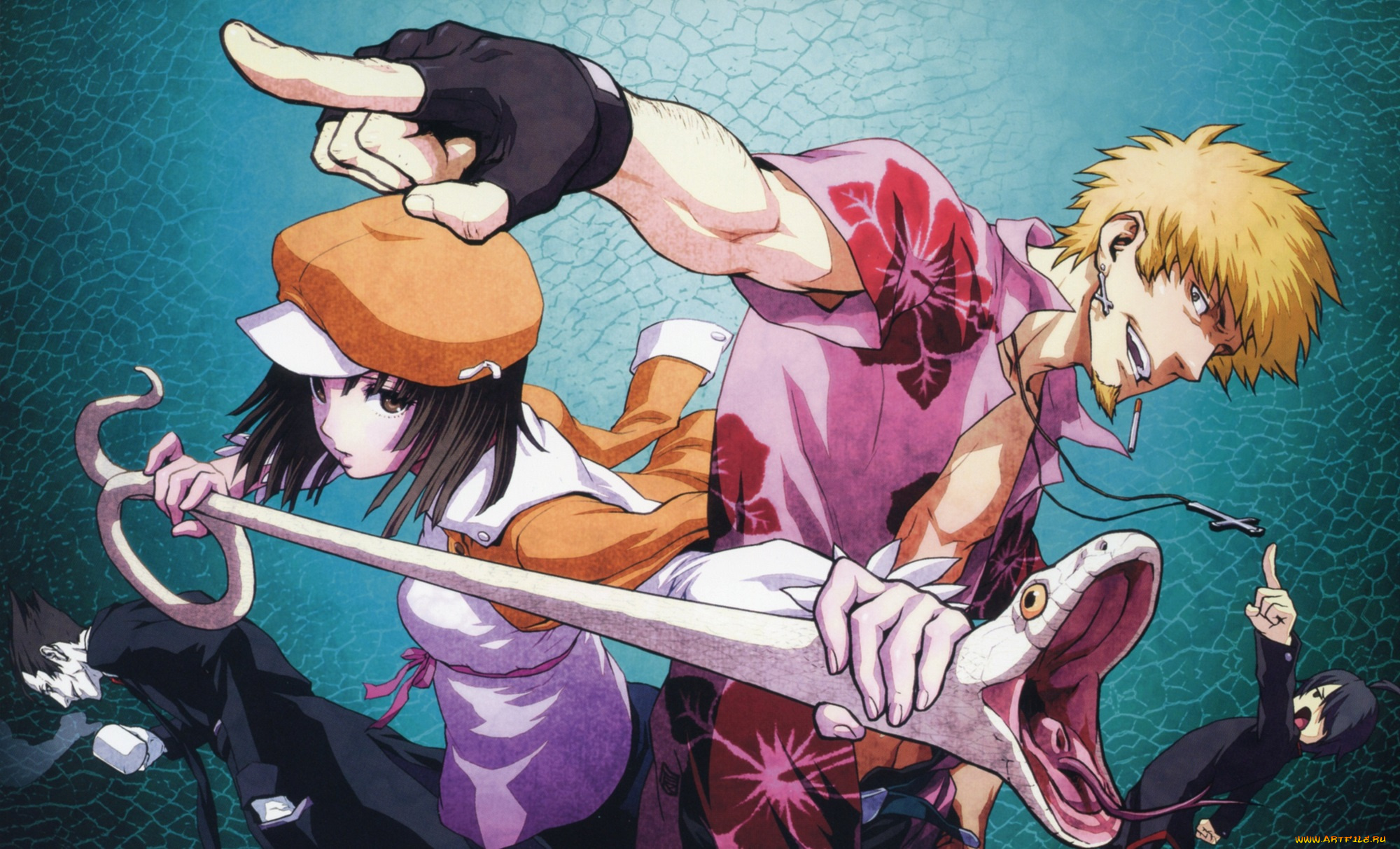 аниме, bakemonogatari, парень, девушка, мальчик