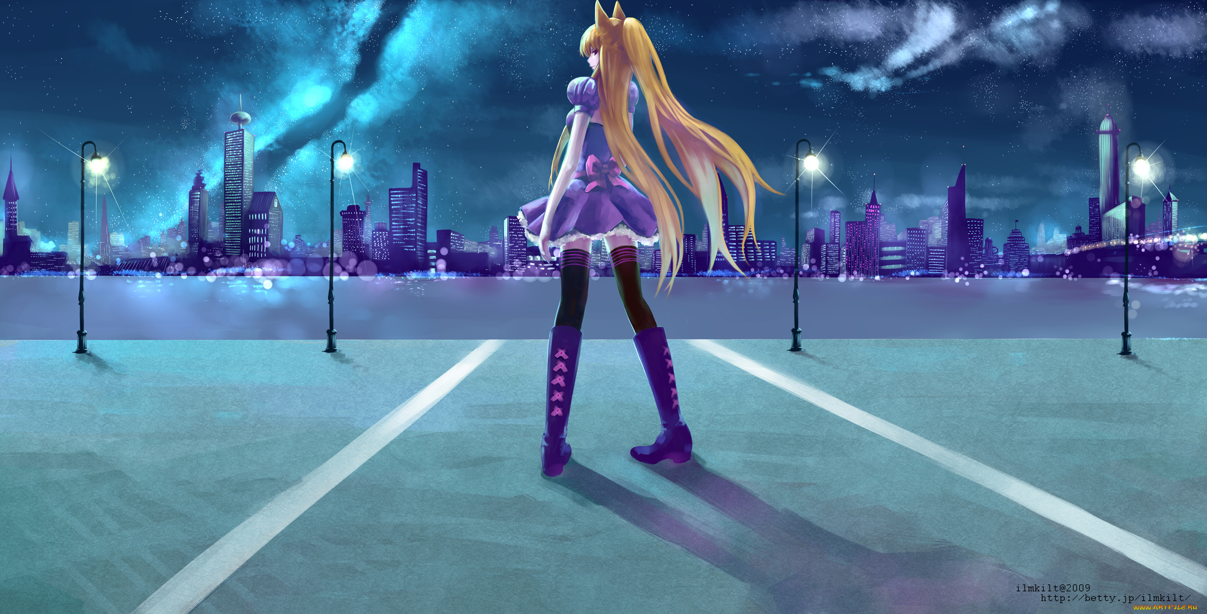 аниме, город, , улицы, , здания, фон, взгляд, девушка