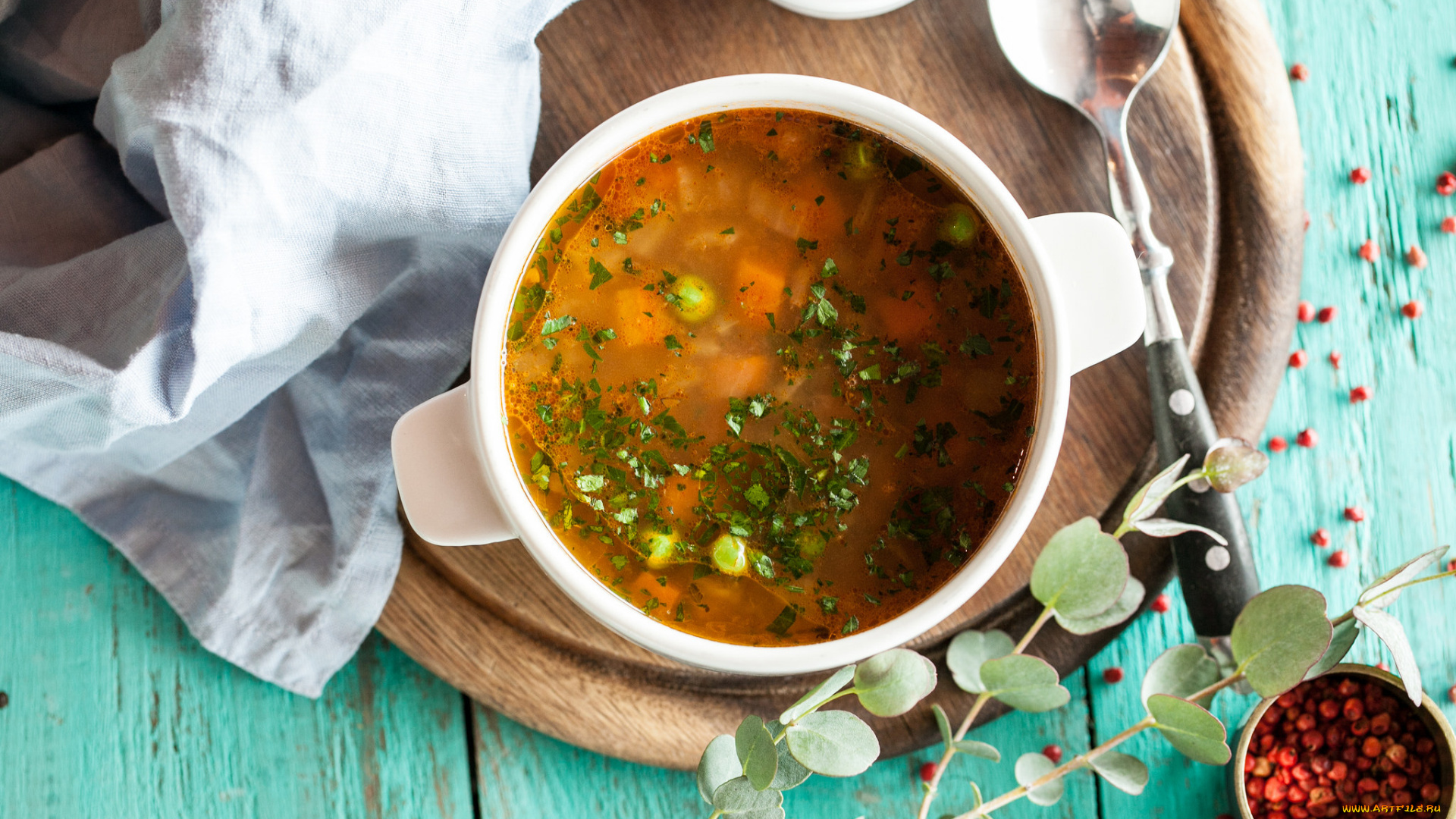 еда, первые, блюда, первое, блюдо, суп, зелень, бульон