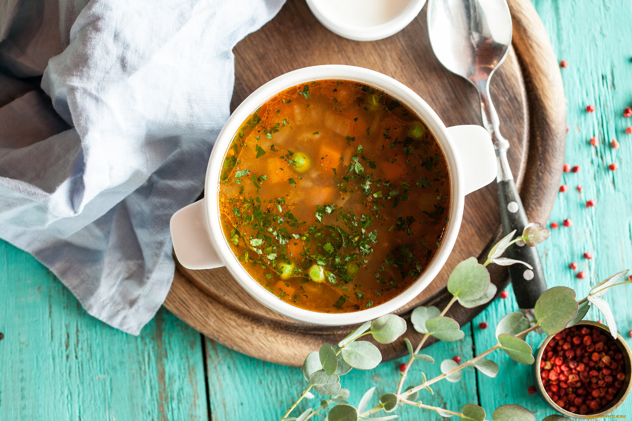 еда, первые, блюда, первое, блюдо, суп, зелень, бульон