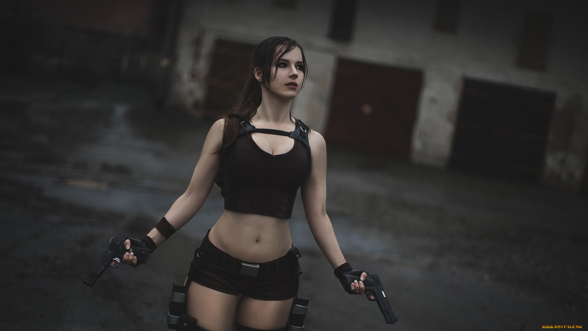 девушки, -unsort, , девушки, с, оружием, оружие, девушка, взгляд, фон