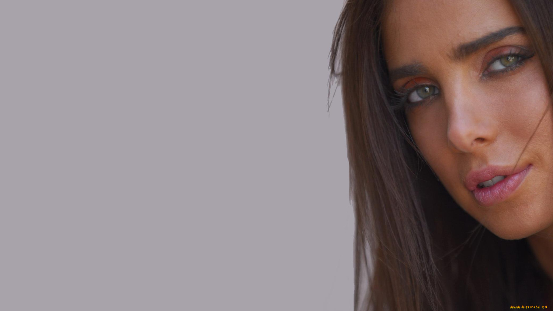 девушки, sarai, givaty, лицо, шатенка, взгляд