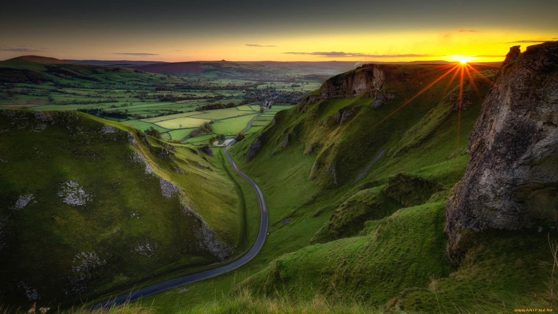 природа, дороги, peak, district, winnats, pass, англия