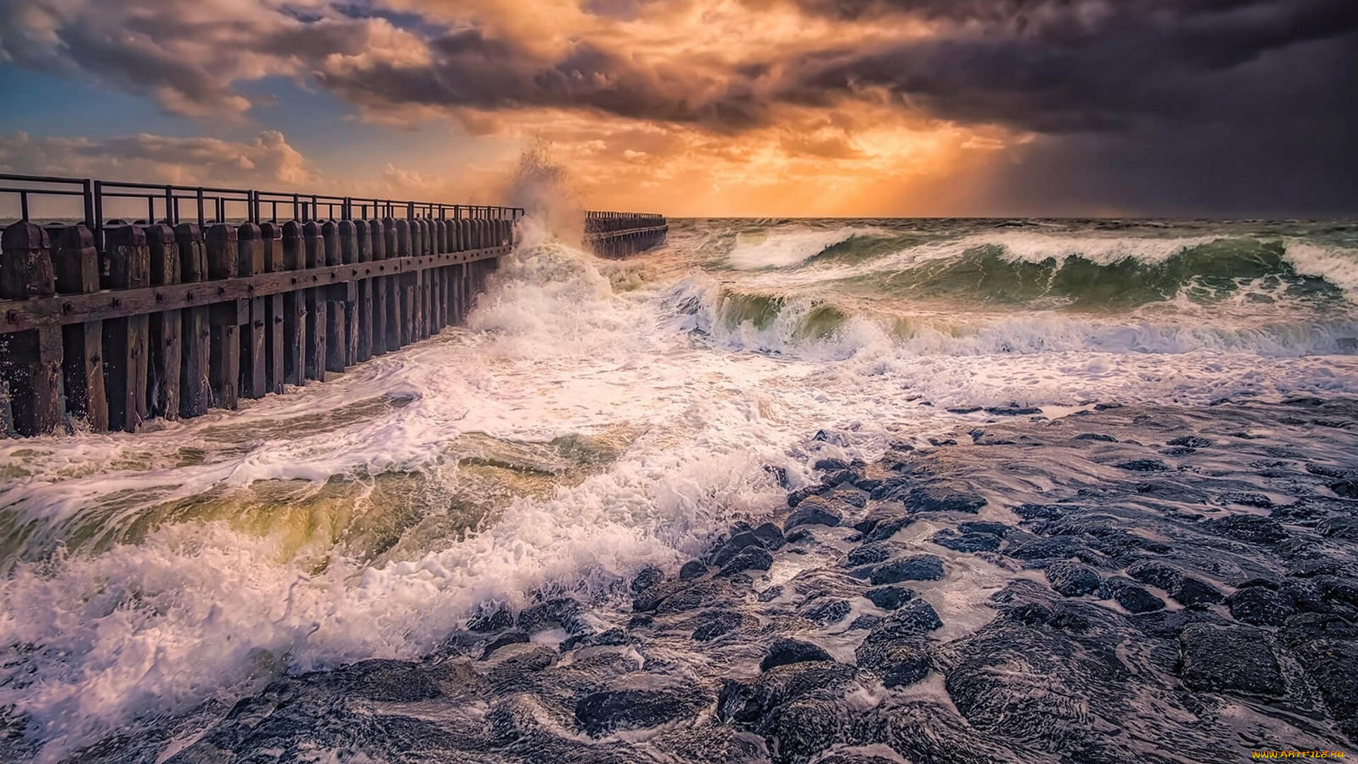 природа, побережье, простор