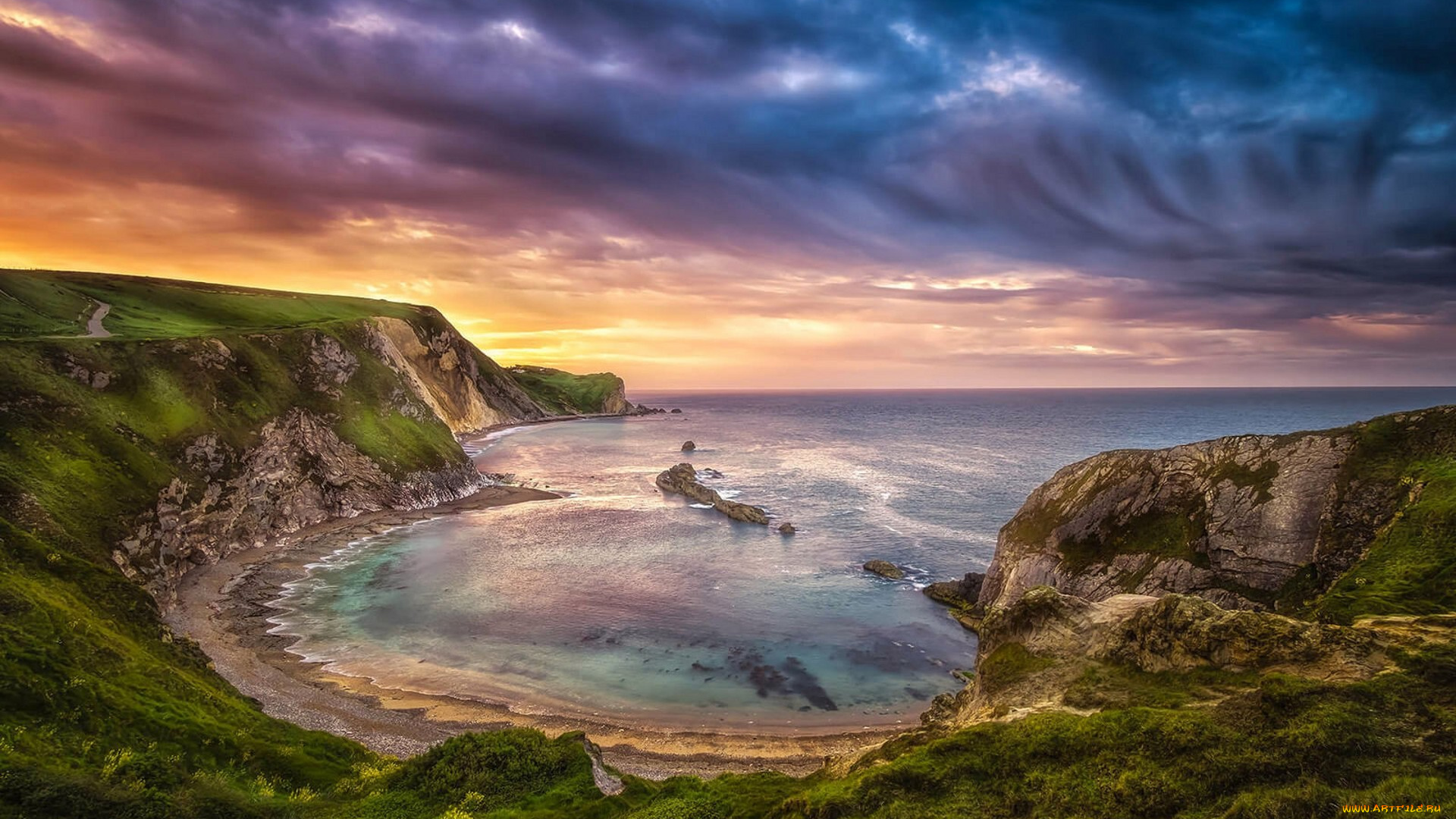 природа, побережье, простор