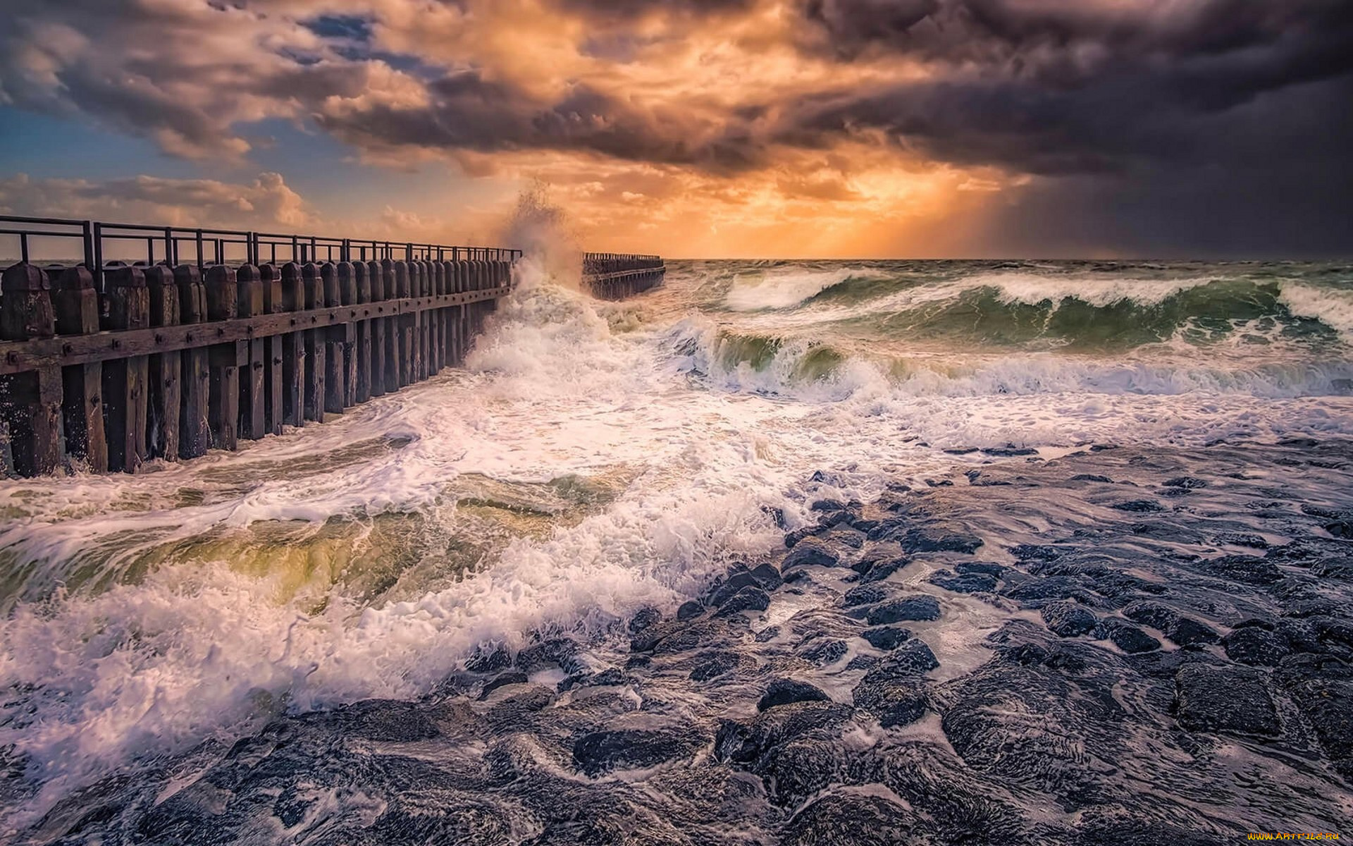 природа, побережье, простор