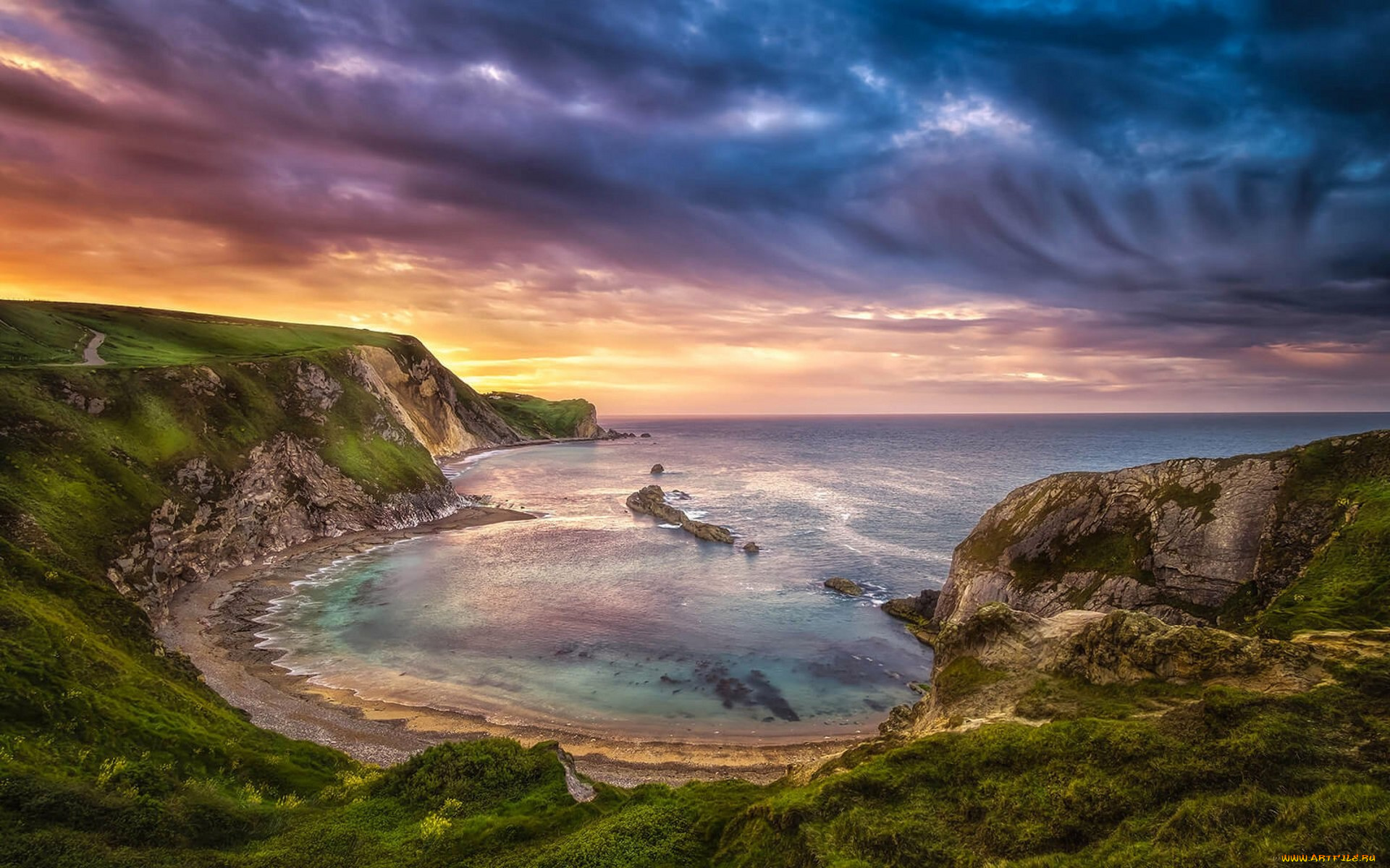 природа, побережье, простор