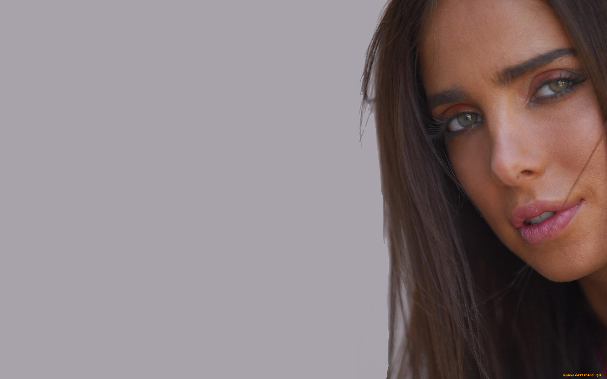 девушки, sarai, givaty, лицо, шатенка, взгляд