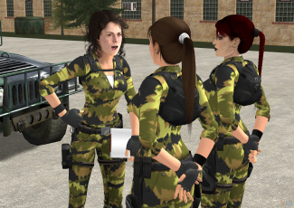 Картинка 3д+графика армия+ military фон взгляд девушки