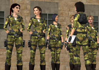 обоя 3д графика, армия , military, фон, взгляд, девушки