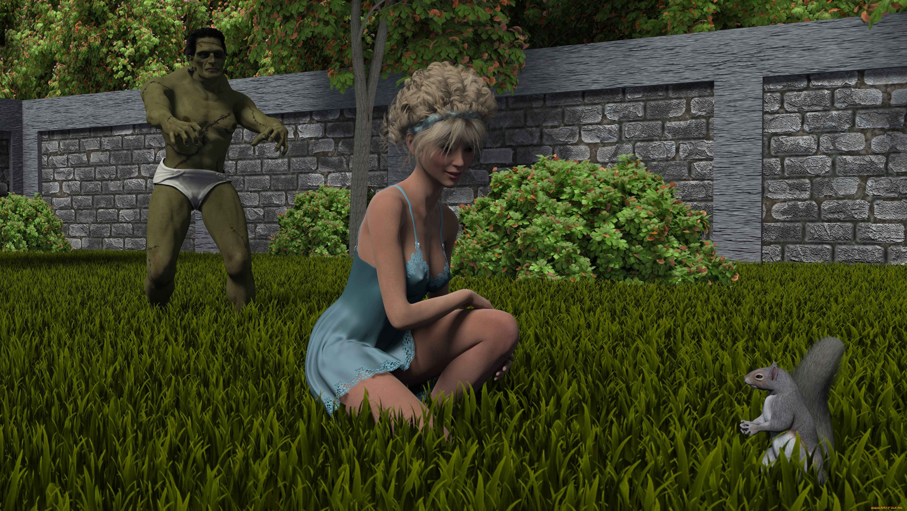 3д, графика, фантазия, , fantasy, девушка, взгляд, фон