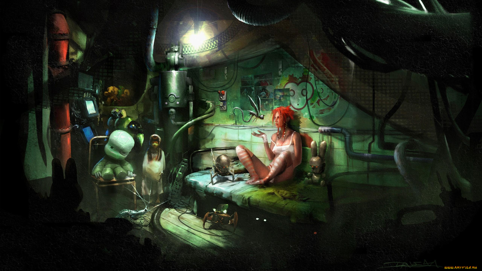 видео, игры, enslaved, , odyssey, to, the, west, девушка, кровать, игрушки, роботы