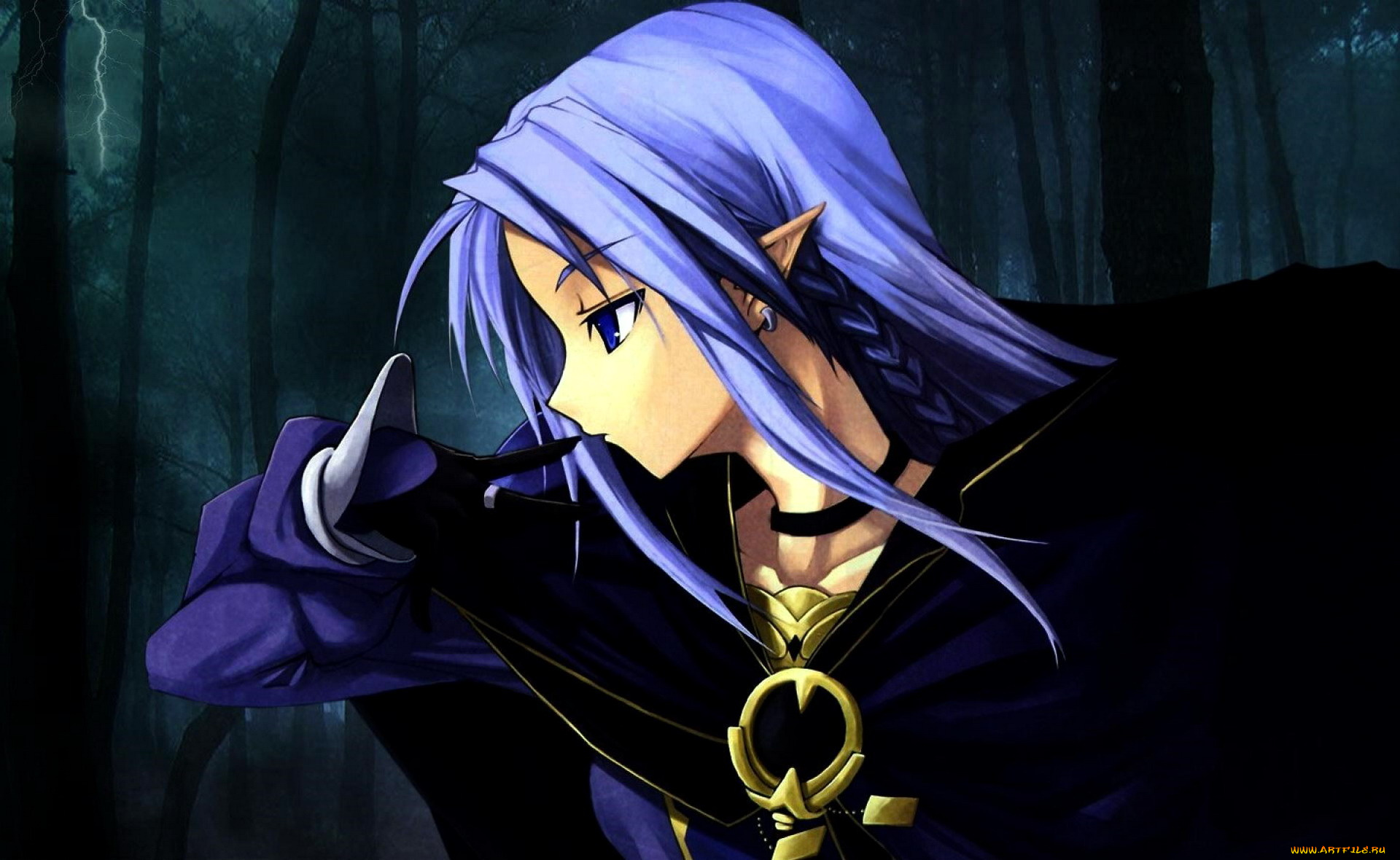 аниме, fate, stay, night, , grand, order, , apocrypha, эльф, плащ, лес