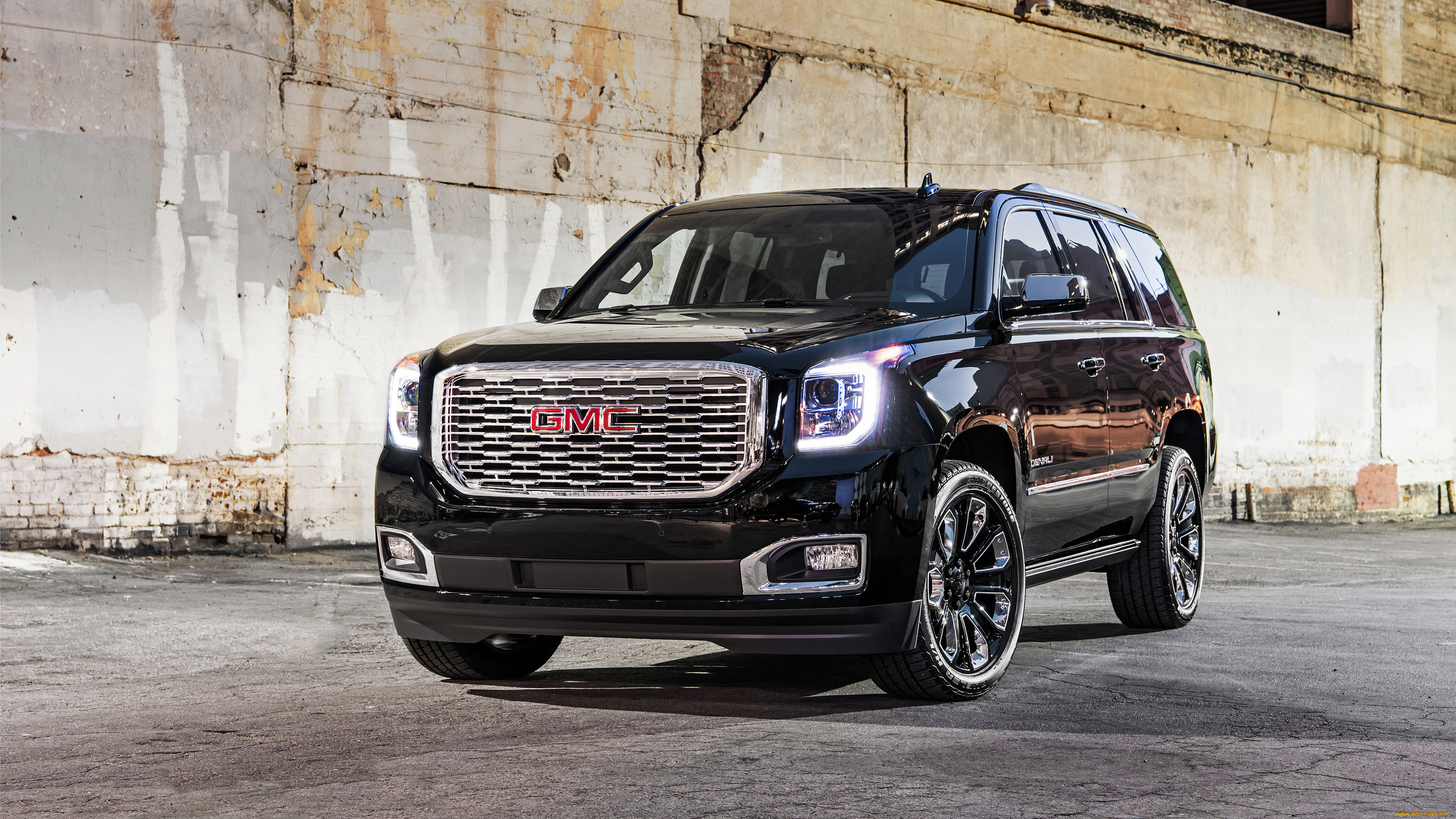 suv, gmc, yukon, denali, ultimate, black, 2018, автомобили, gm-gmc, черный, стена