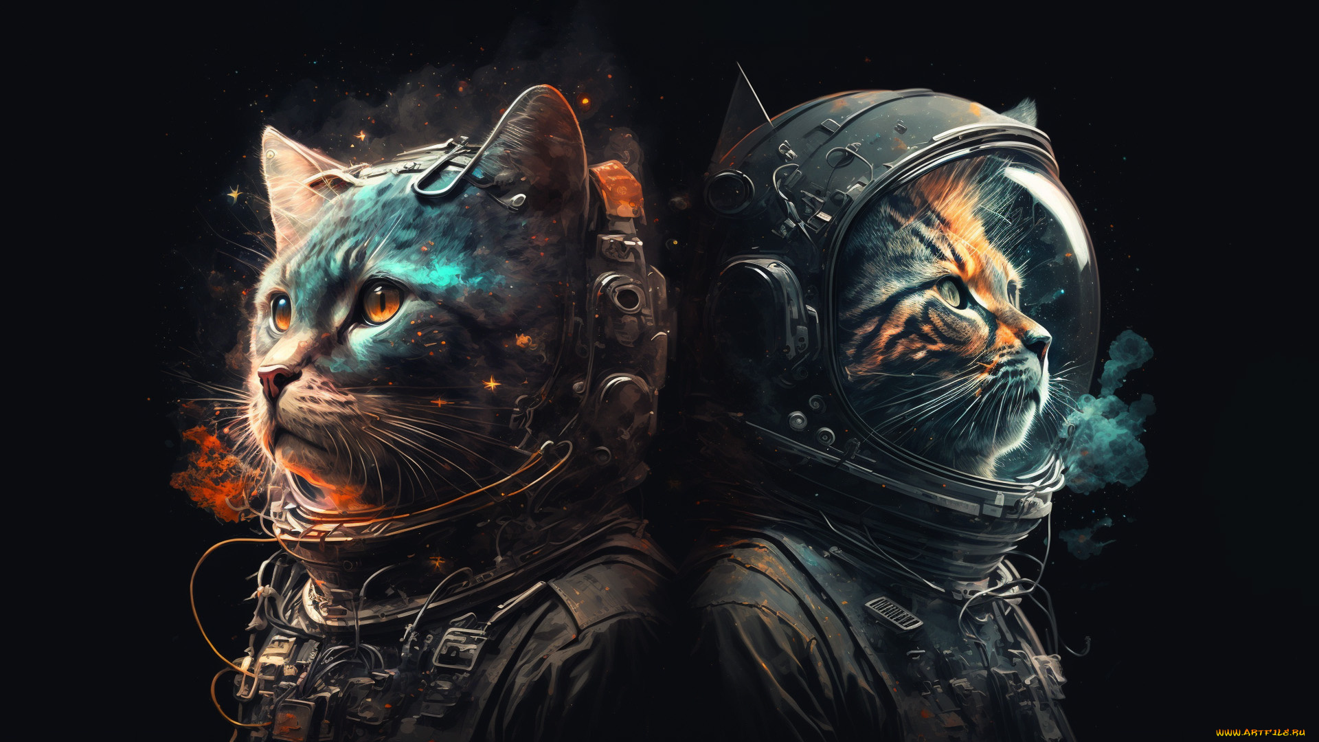 фэнтези, существа, нейросети, графика, нейроарт, ai, art, нейронные, сети, рисунки, нейро, искусство, кот, космонавт