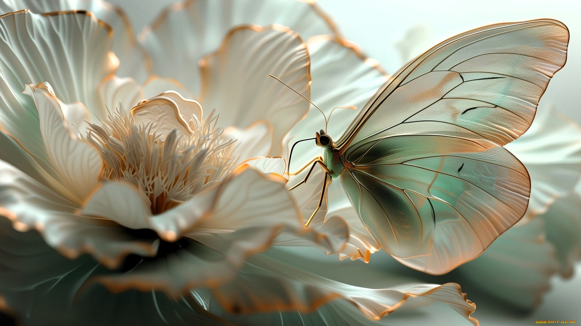 разное, компьютерный, дизайн, бабочка, цветок