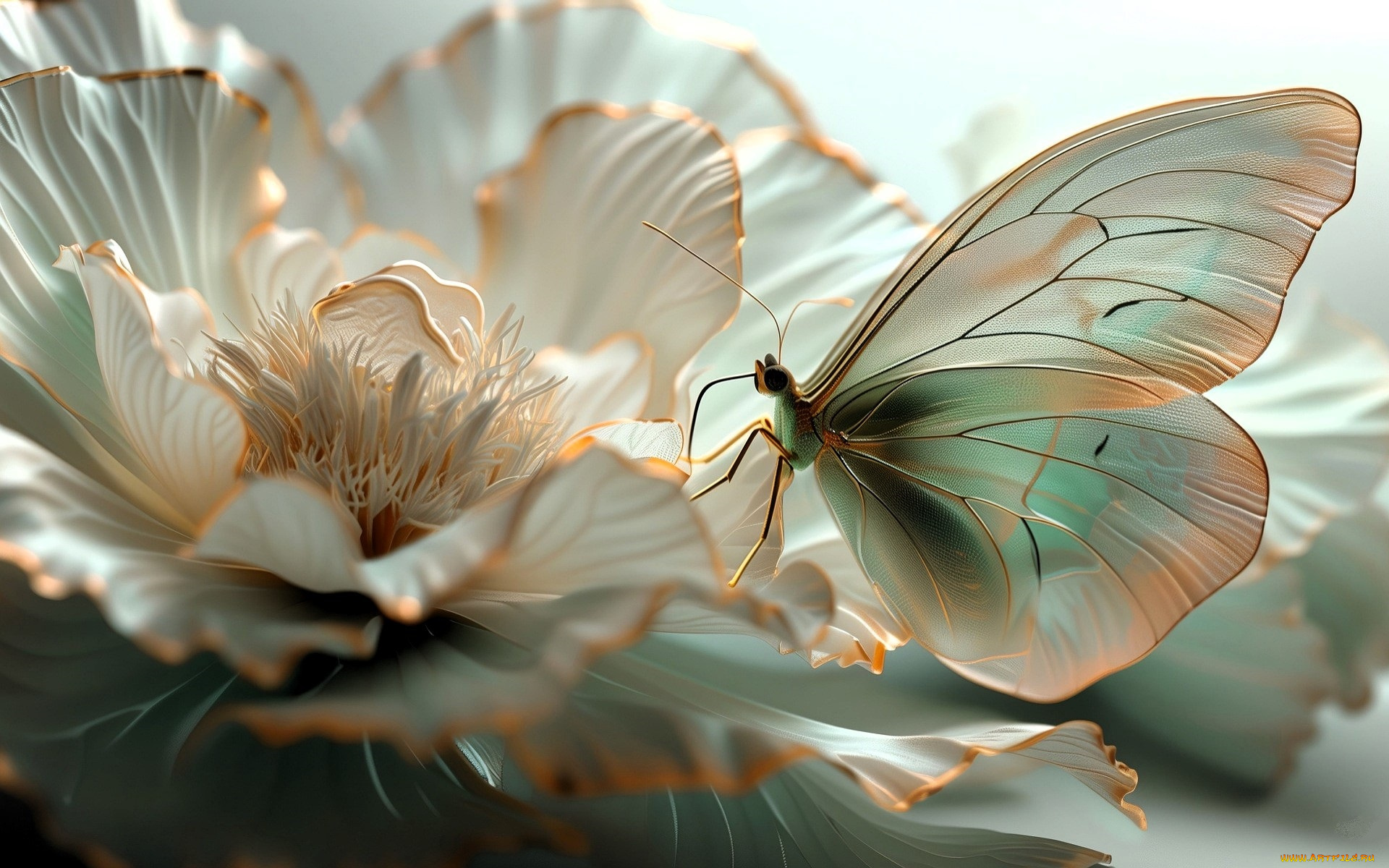 разное, компьютерный, дизайн, бабочка, цветок