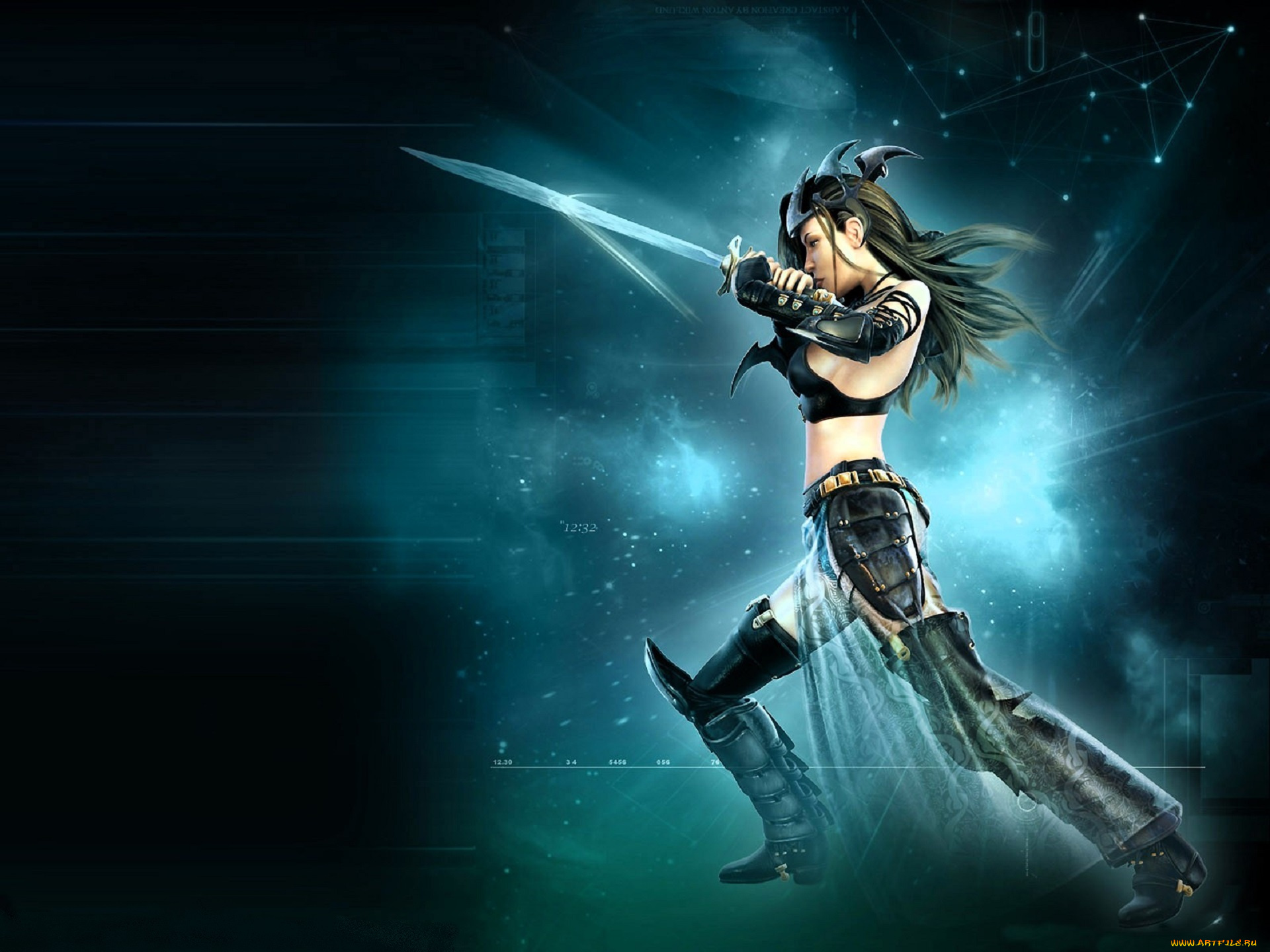 видео, игры, spellforce, , the, order, of, dawn, девушка, наряд, меч