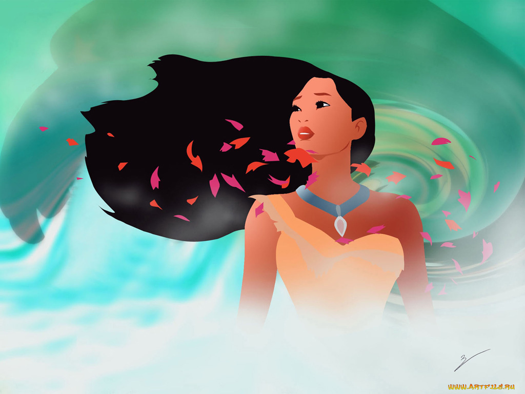 векторная, графика, пакахонтас