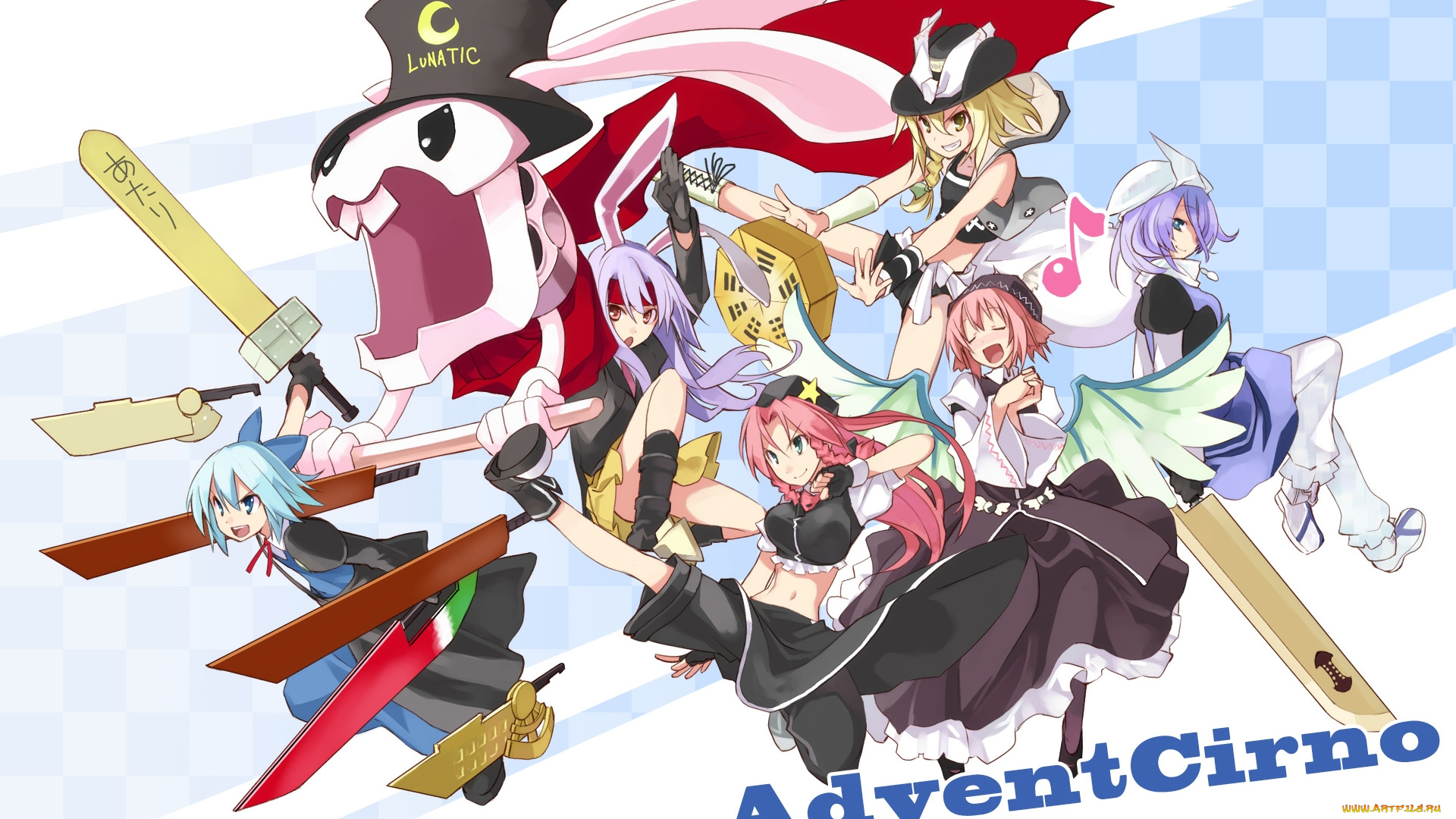 аниме, touhou, девушки, оружие