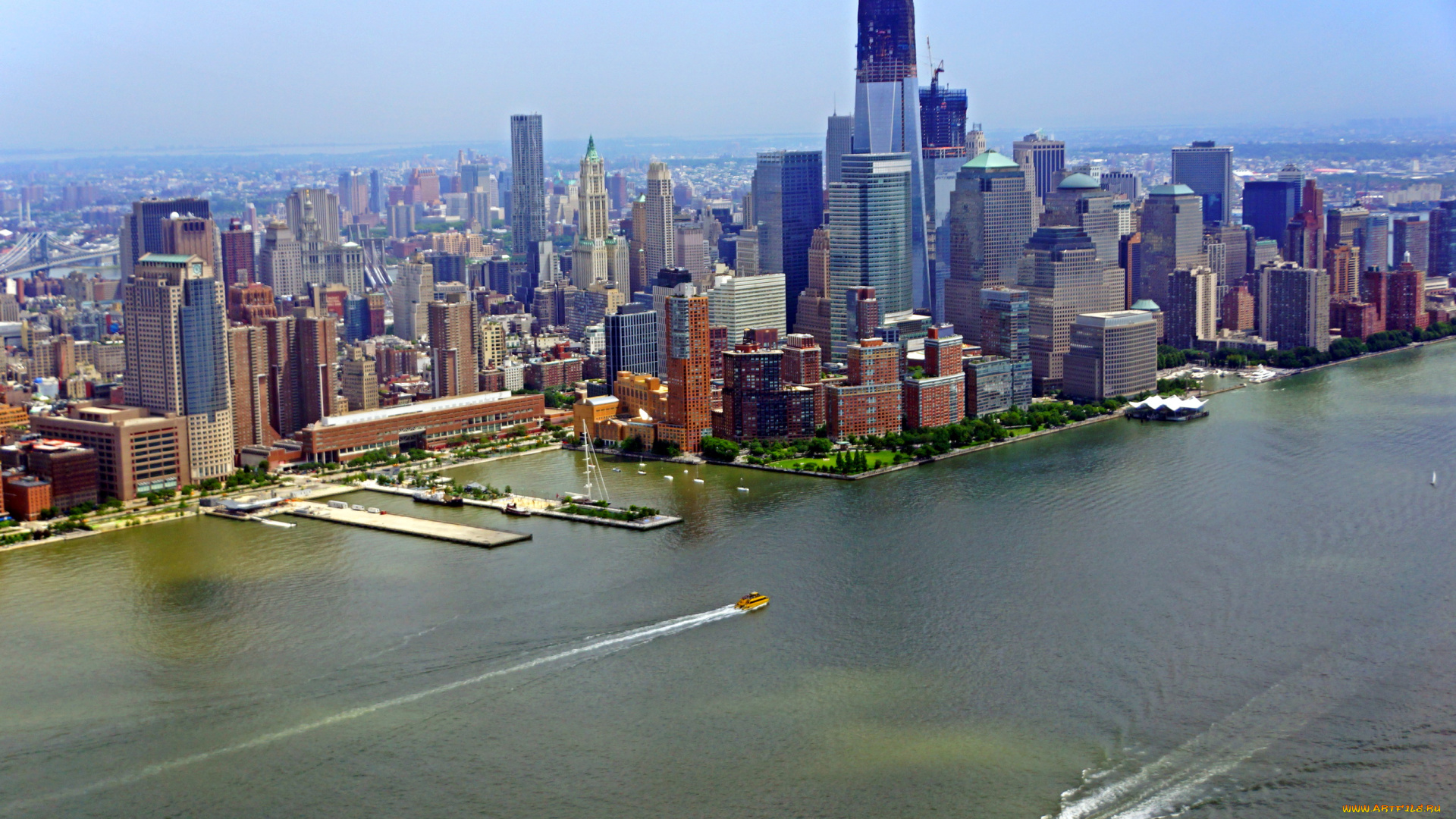 сша, нью, джерси, города, панорамы, небоскребы, река