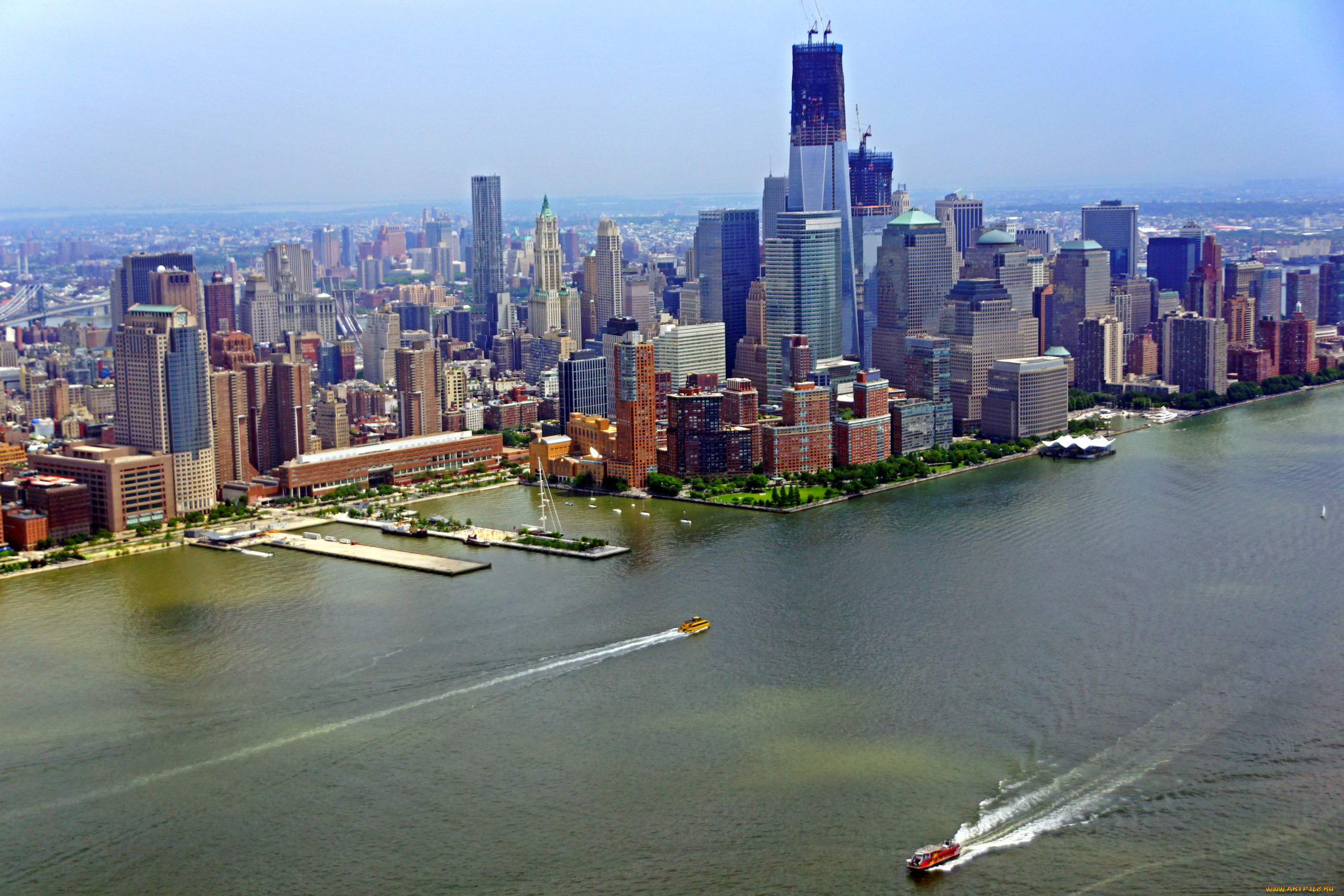 сша, нью, джерси, города, панорамы, небоскребы, река