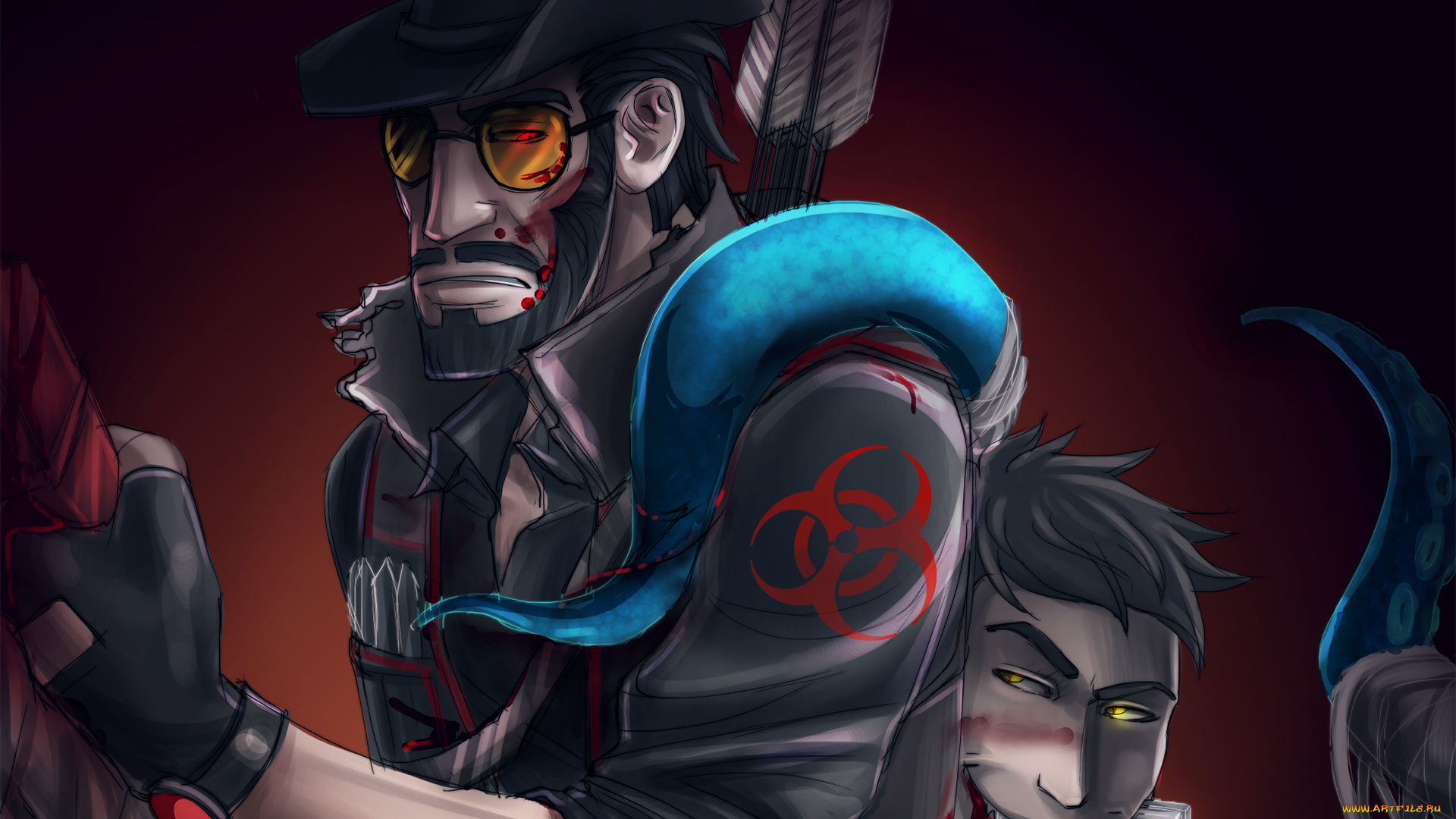 рисованные, комиксы, шляпа, стрелы