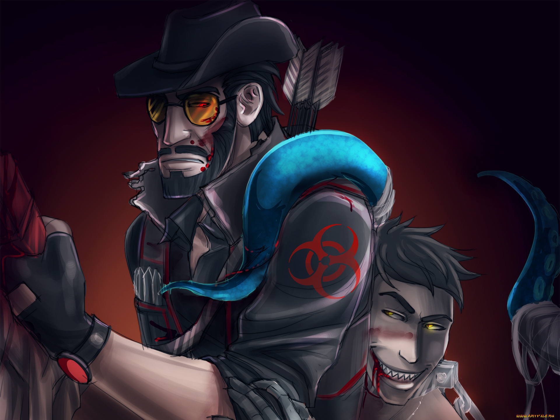 рисованные, комиксы, шляпа, стрелы