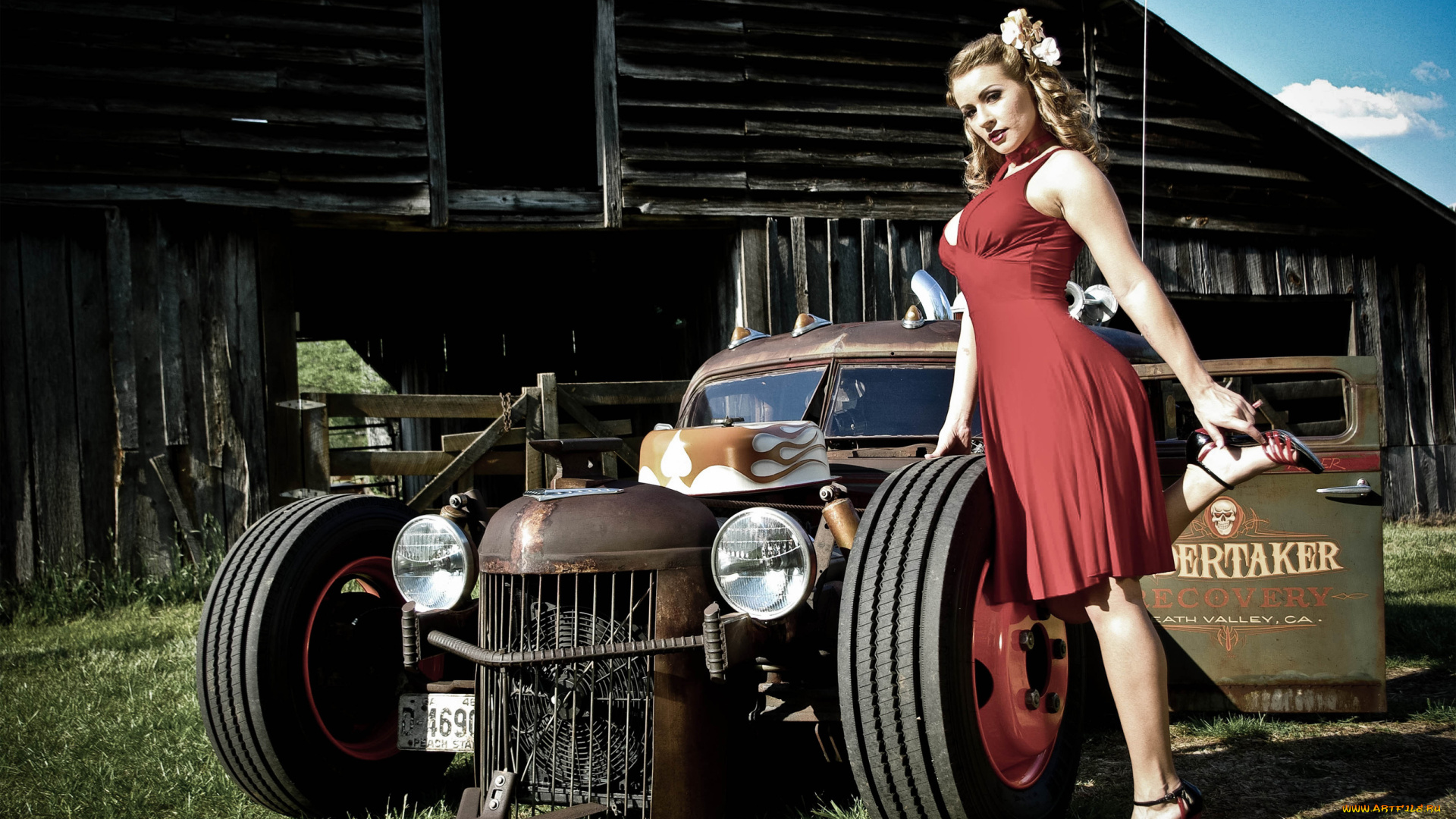 автомобили, авто, с, девушками, ratrod