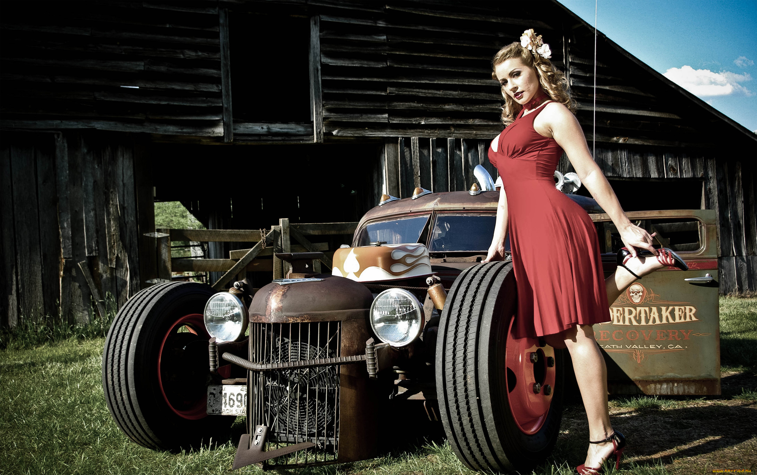 автомобили, авто, с, девушками, ratrod