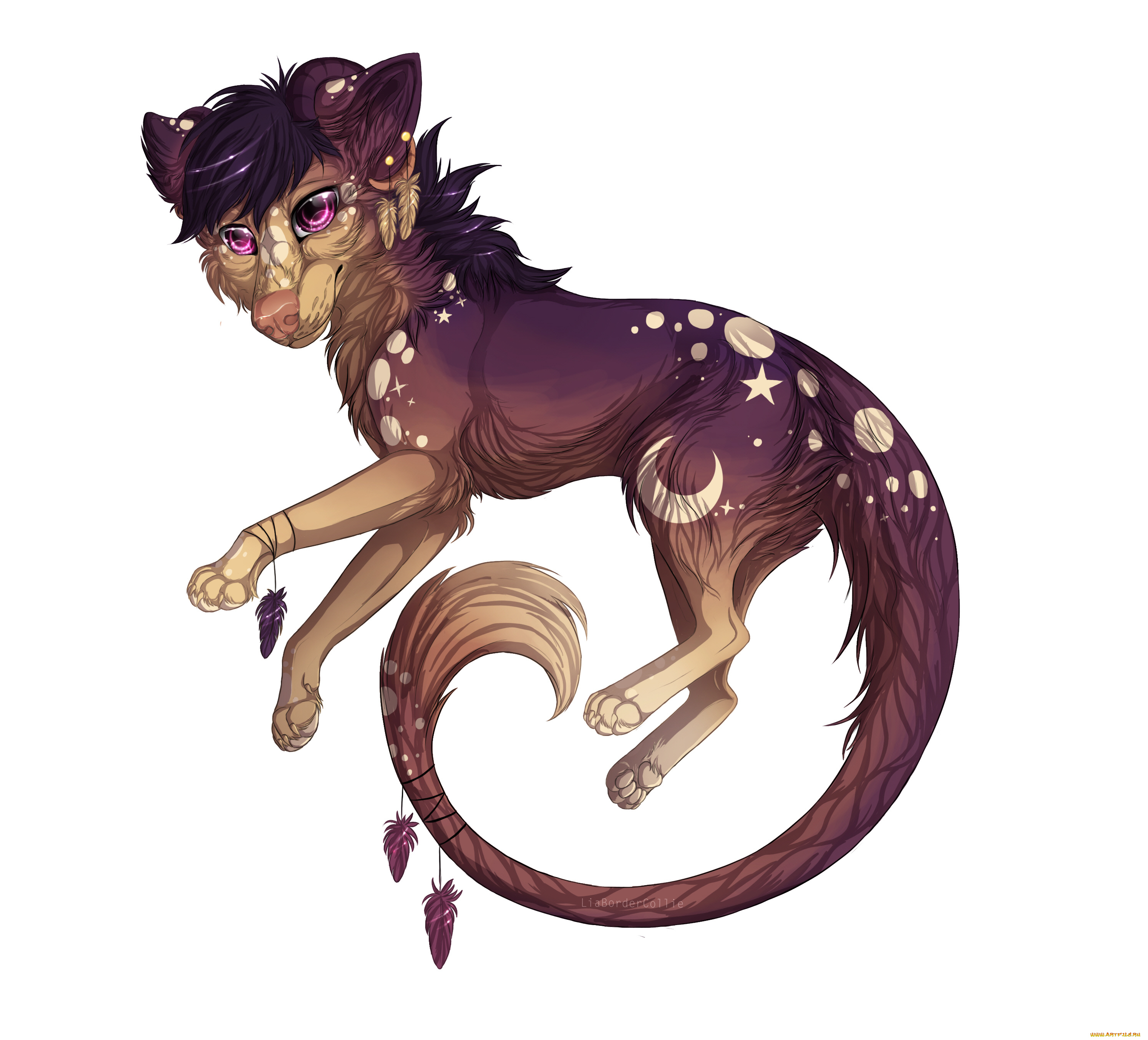 рисованные, животные, , сказочные, , мифические, животное, белый, фон