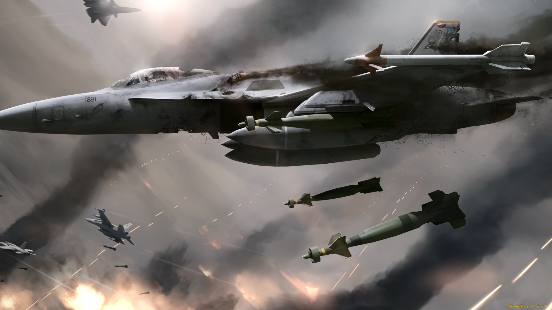 3д, графика, армия, , military, бомбы, полет, самолеты