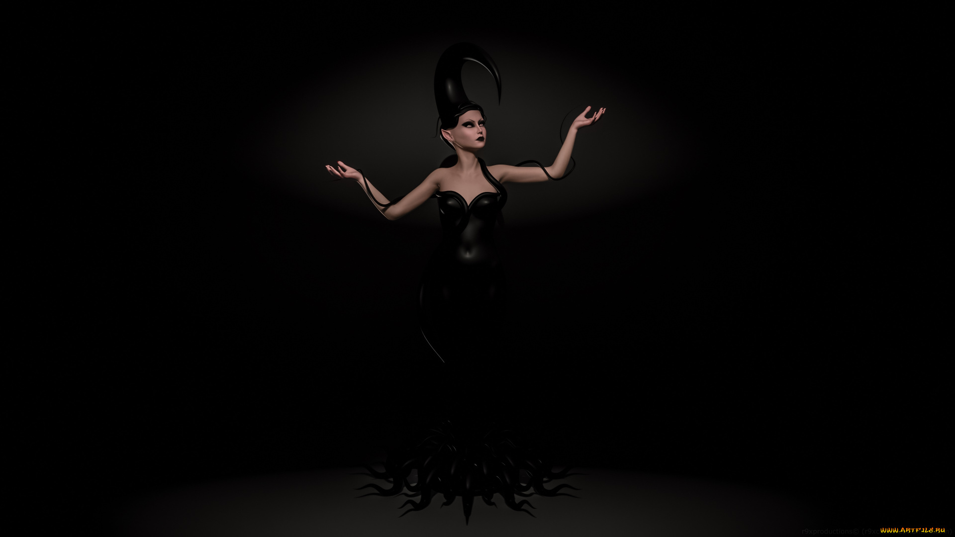 3д, графика, эльфы, , elves, эльфийка, взгляд, фон