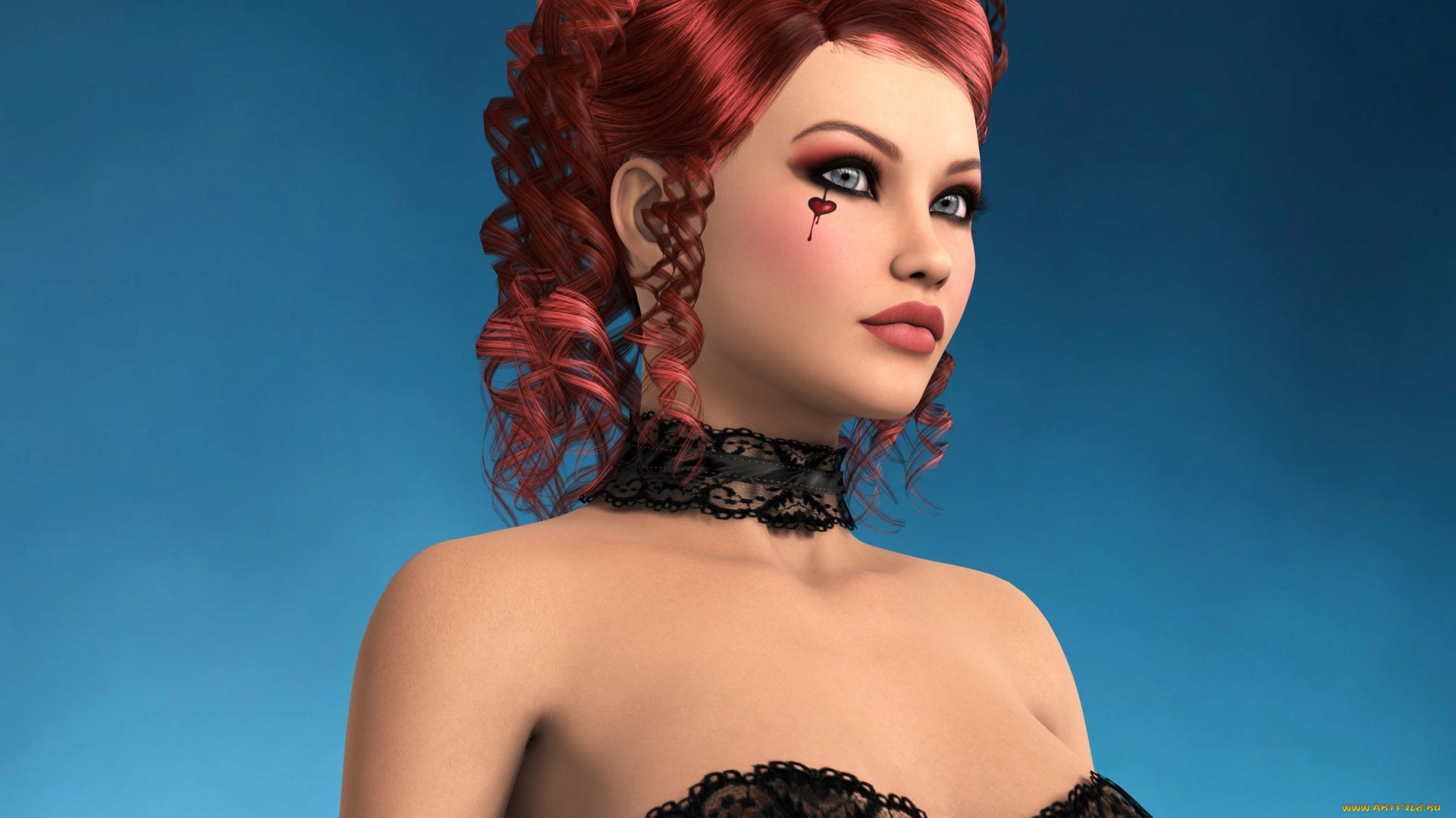 3д, графика, люди, , people, девушка, взгляд, фон