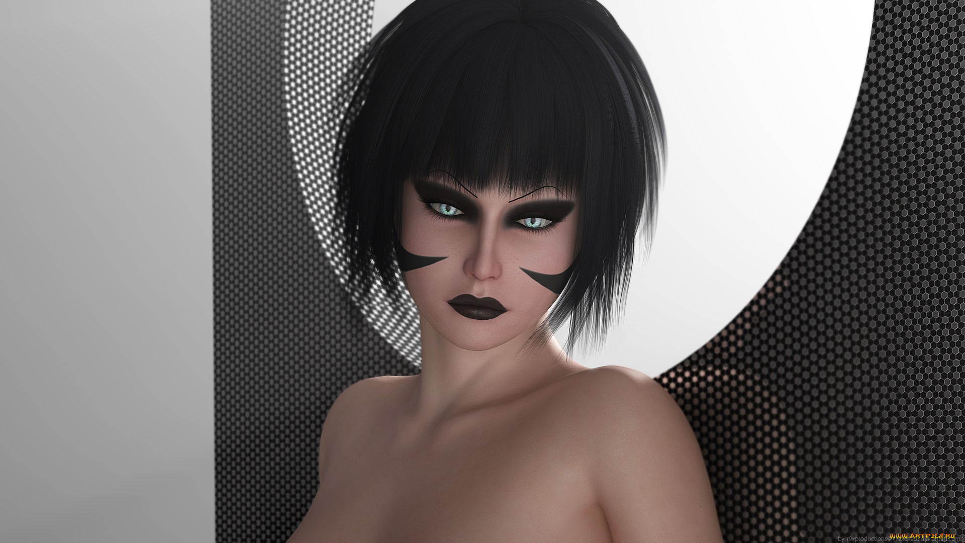 3д, графика, портрет, , portraits, девушка, взгляд, фон