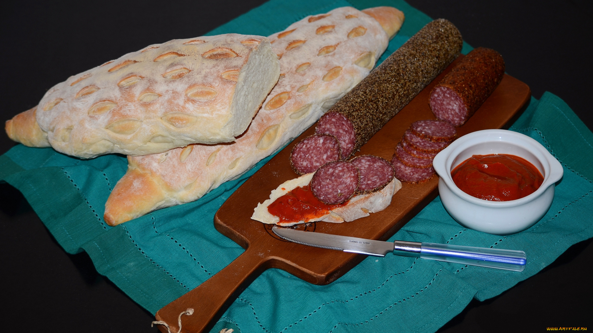 еда, колбасные, изделия, паста, салями, лаваш