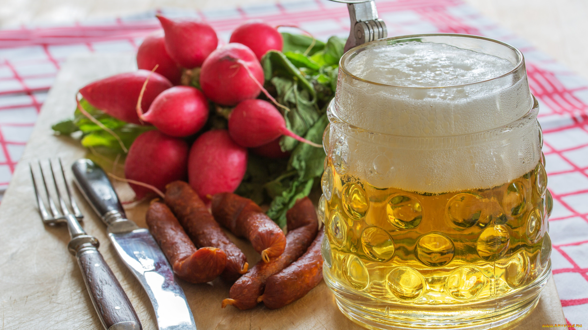 еда, напитки, , пиво, редиска, колбаски, пиво
