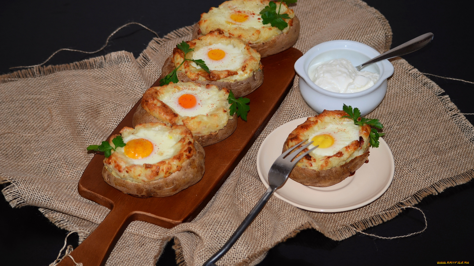 еда, Яичные, блюда, яичнича, хлебцы, сметана