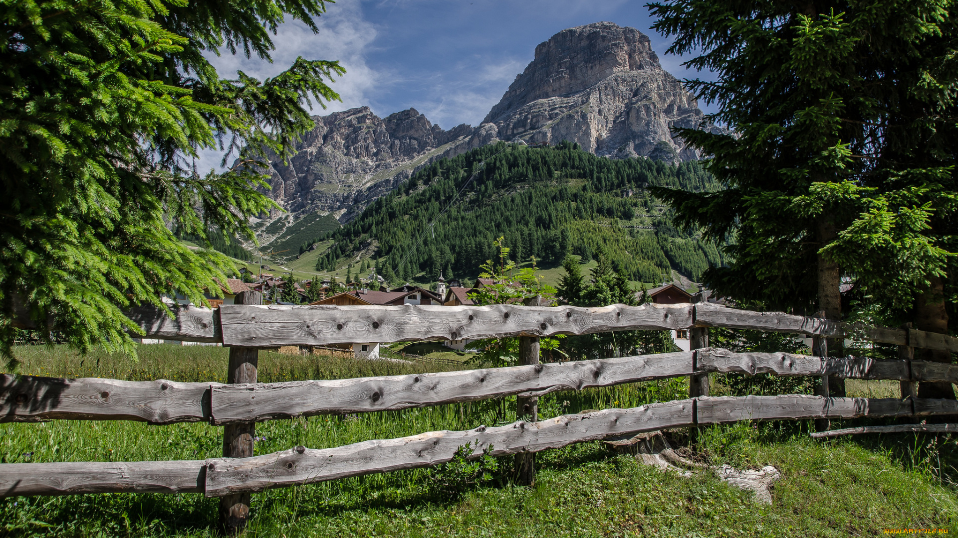 природа, горы, растительность, гора, изгородь