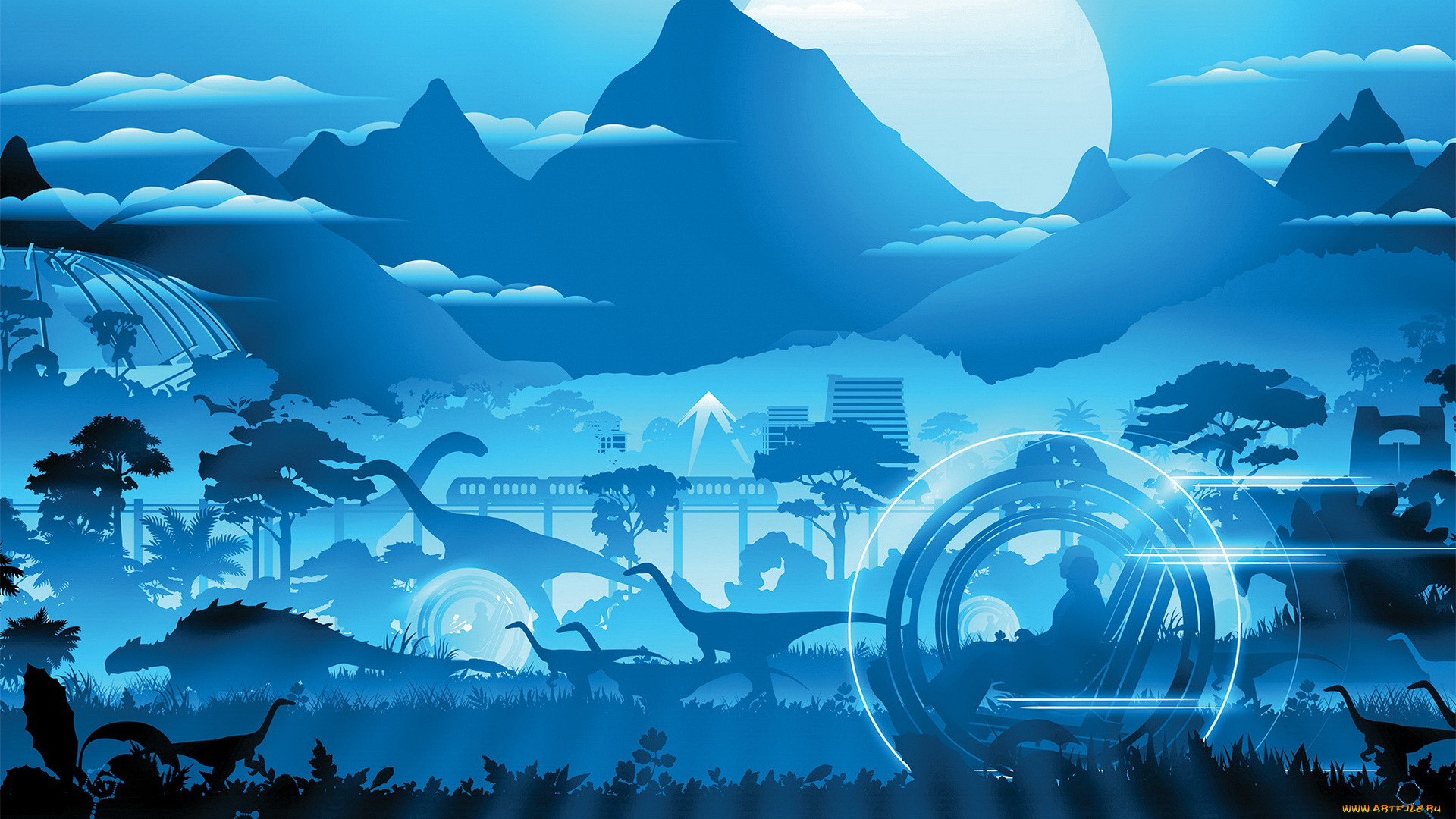 рисованное, кино, jurassic, world, динозавры