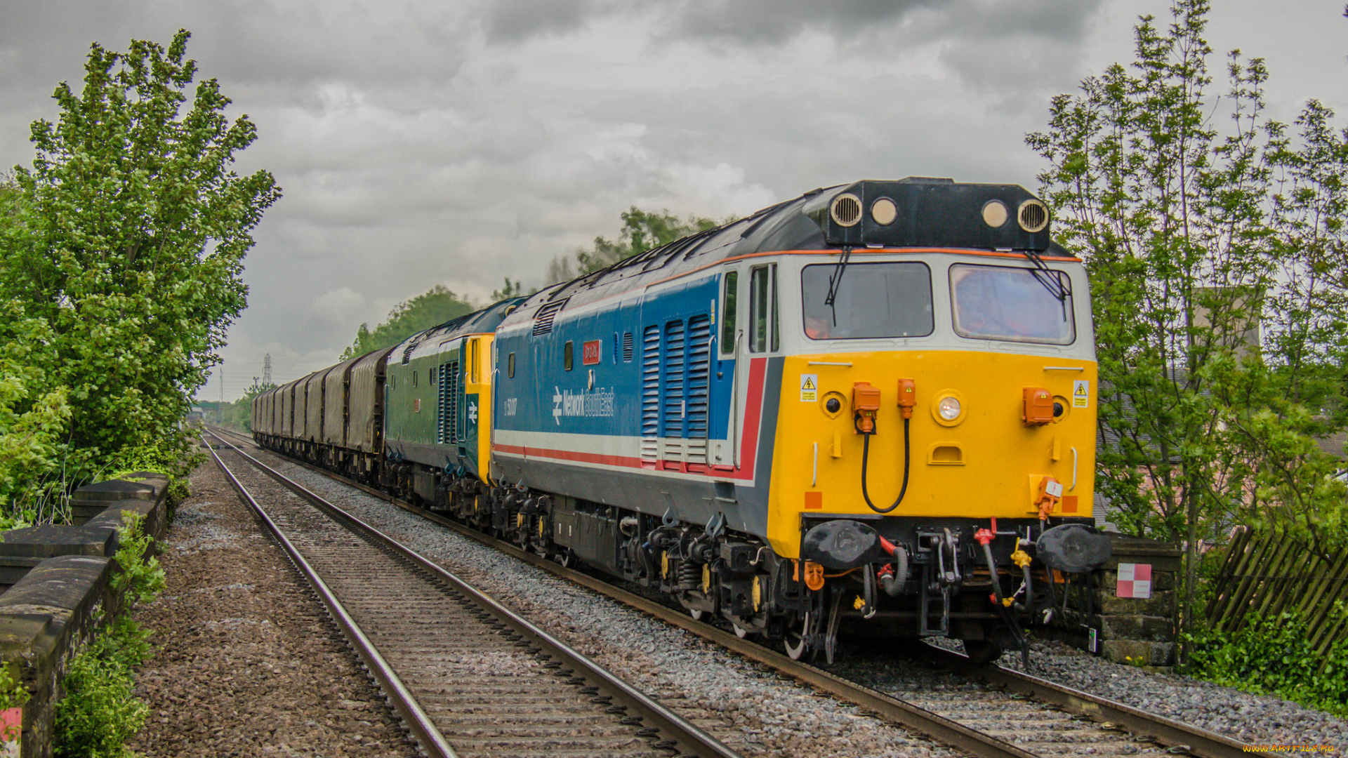 техника, поезда, локомотив, состав, рельсы, железная, дорога