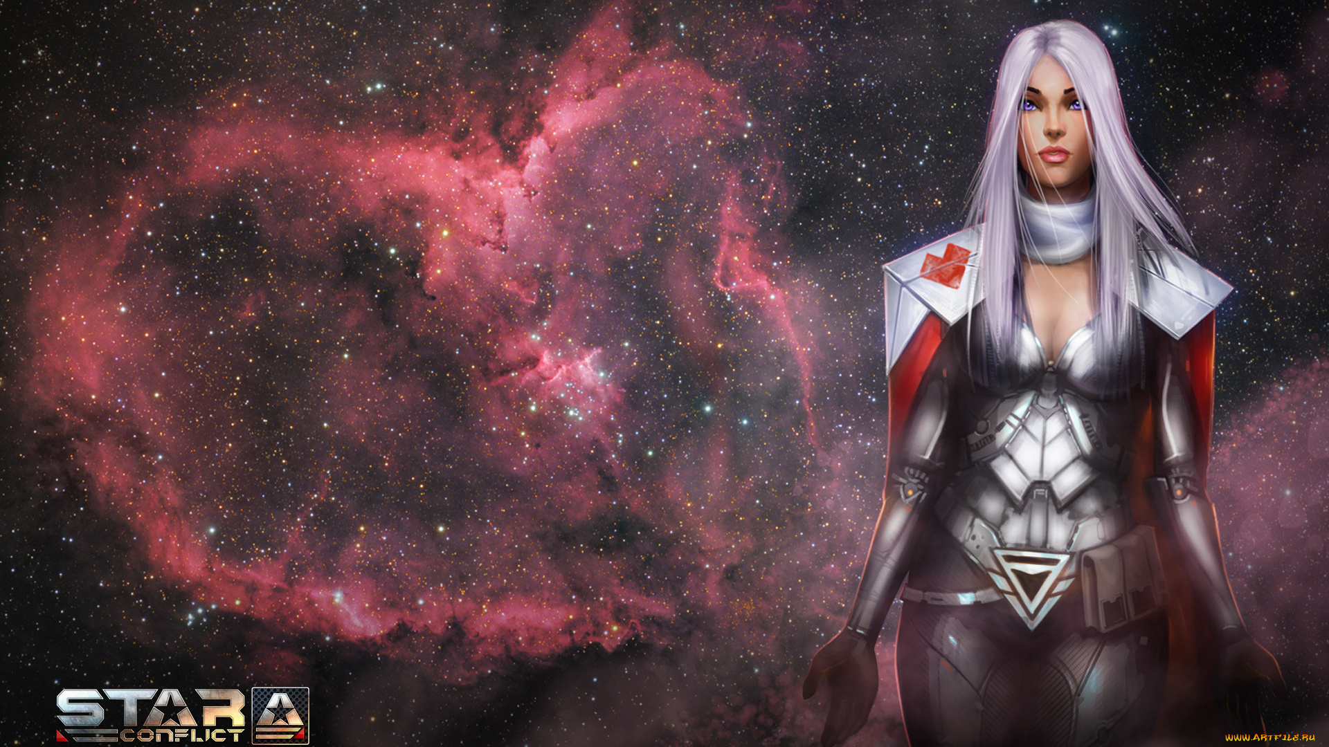 видео, игры, star, conflict, девушка, вселенная, фон, взгляд