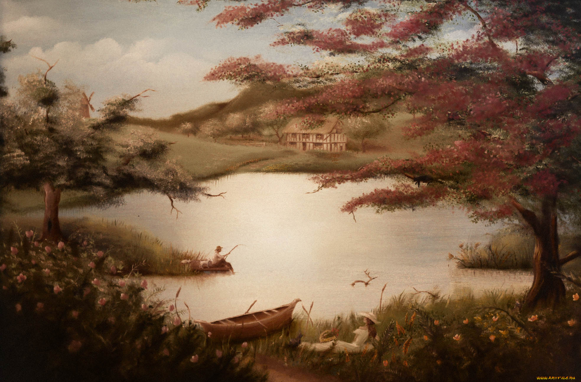 рисованное, живопись, пейзаж