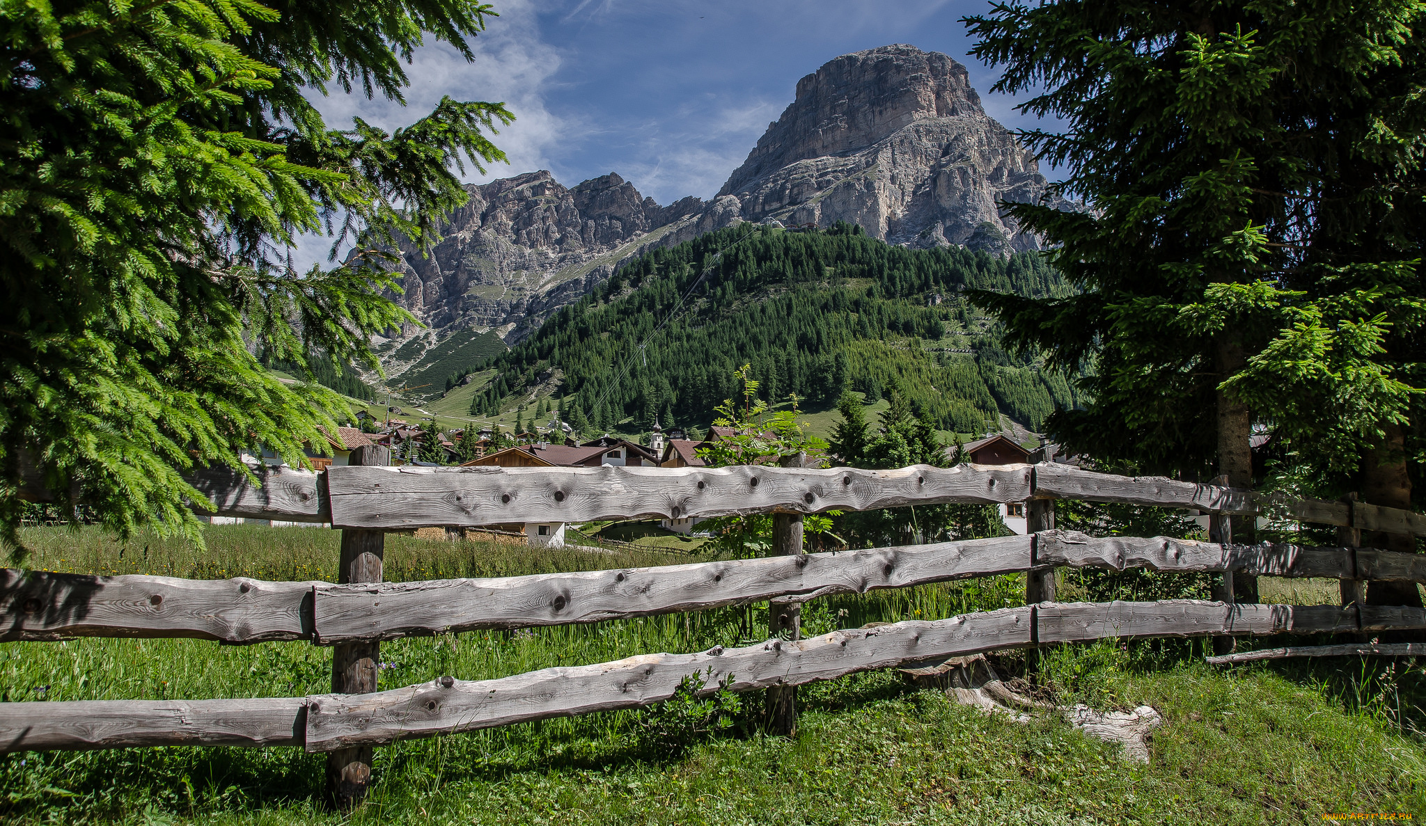 природа, горы, растительность, гора, изгородь