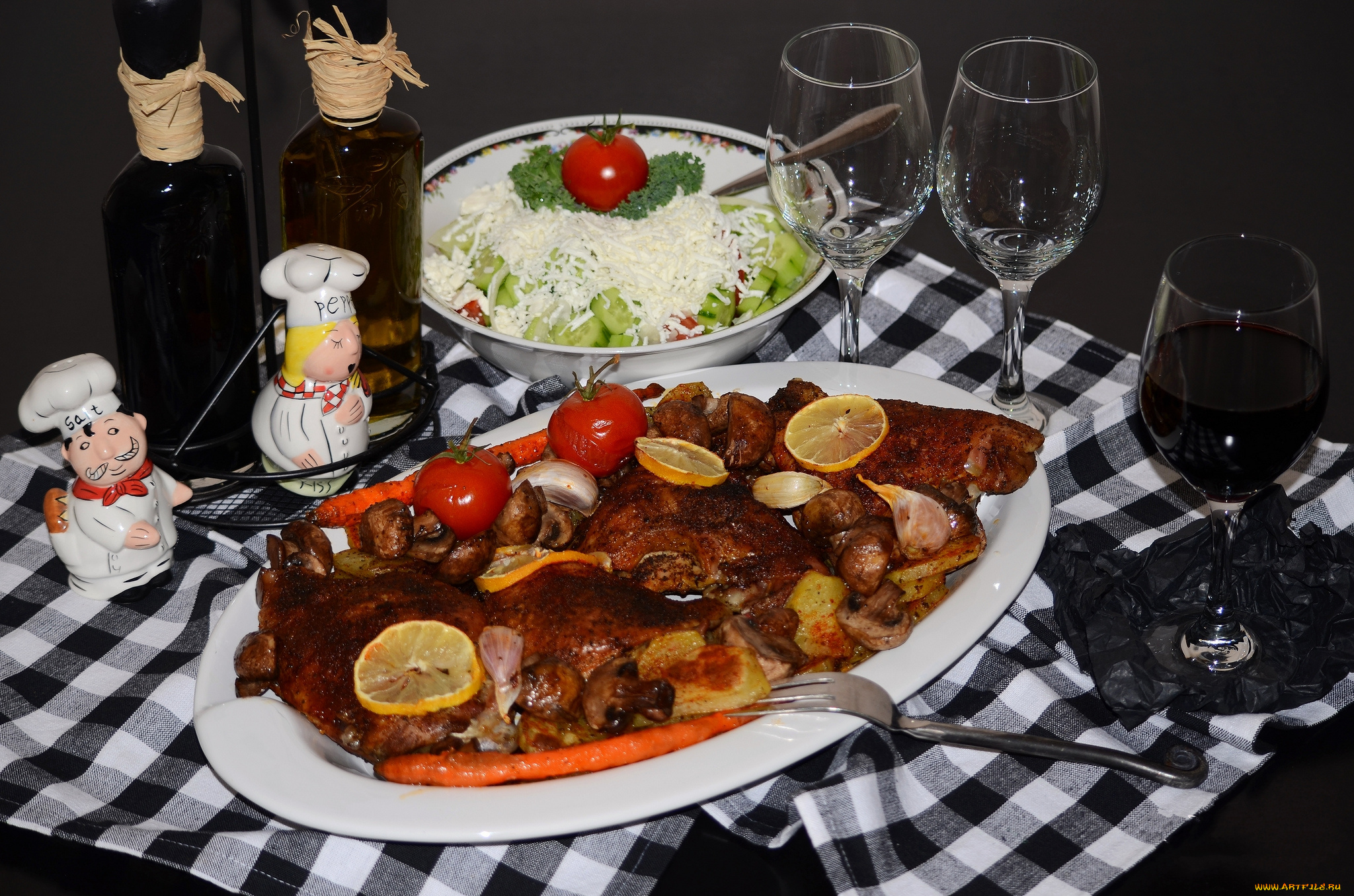 еда, мясные, блюда, жаркое, салат