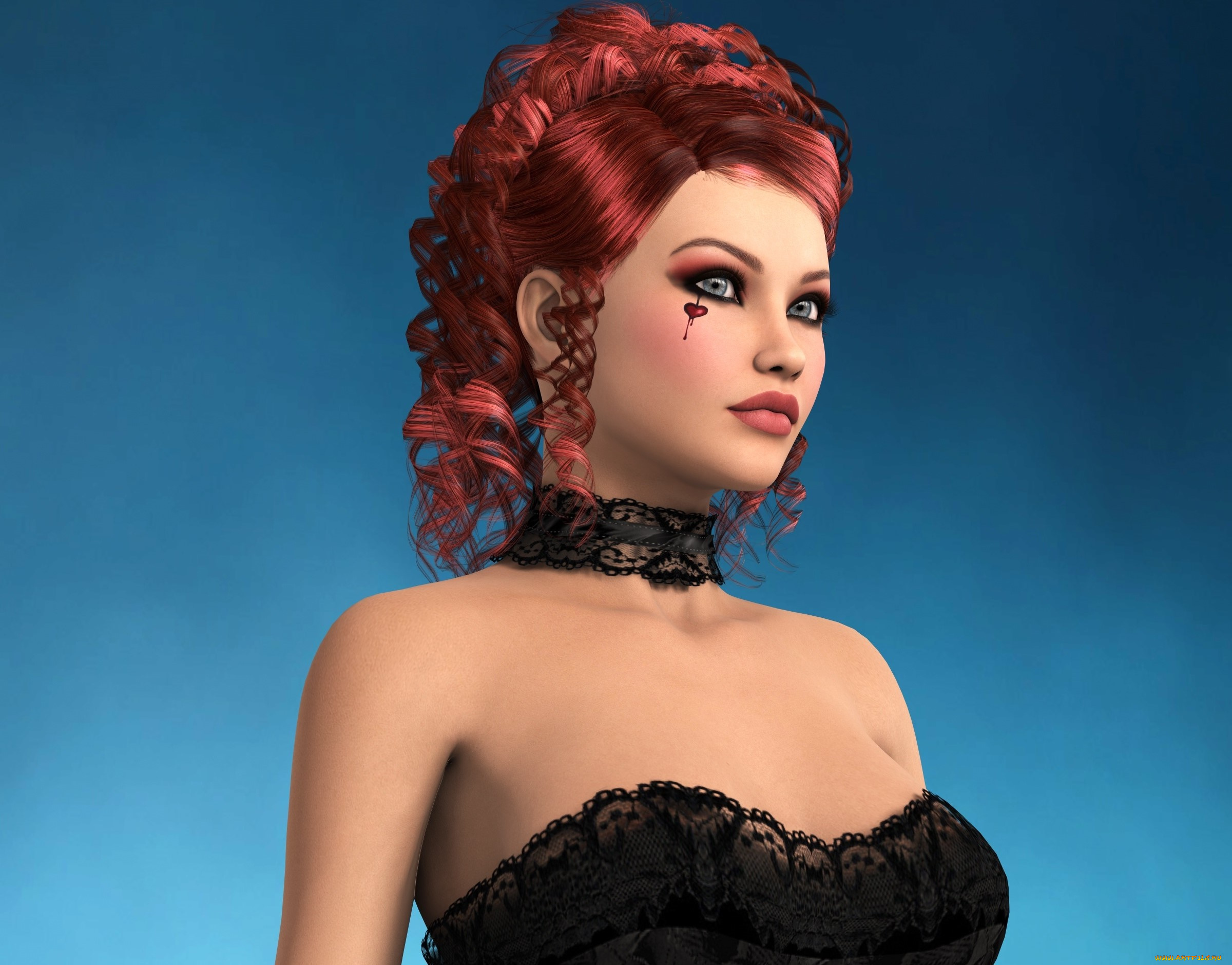 3д, графика, люди, , people, девушка, взгляд, фон