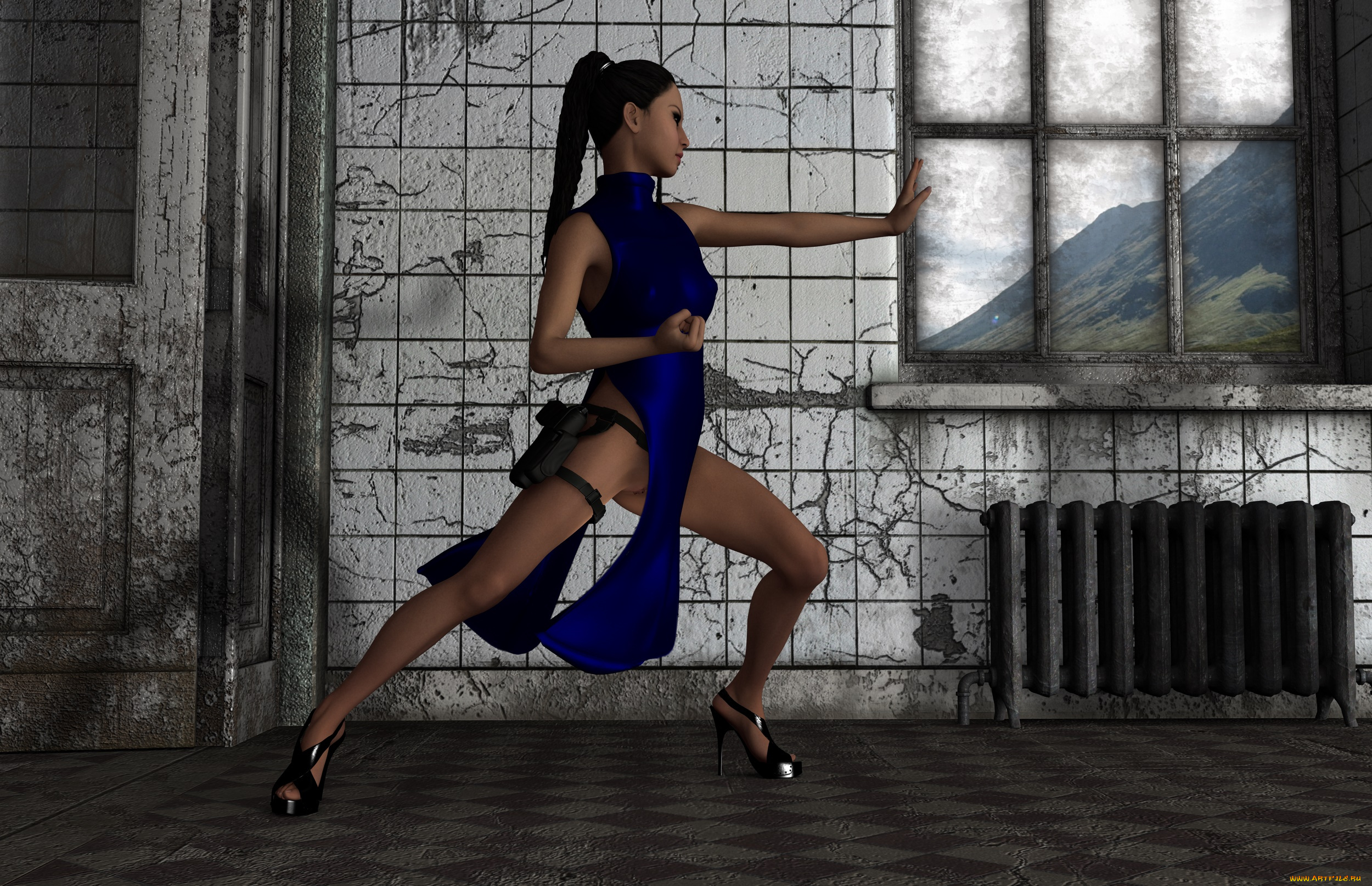 3д, графика, люди, , people, девушка, взгляд, фон, поза