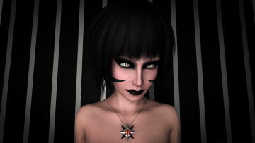 Картинка 3д+графика портрет+ portraits фон взгляд девушка